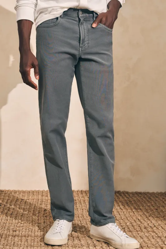 Stretch Terry 5-Pocket Pant (30" Inseam) - Slate sold by Faherty