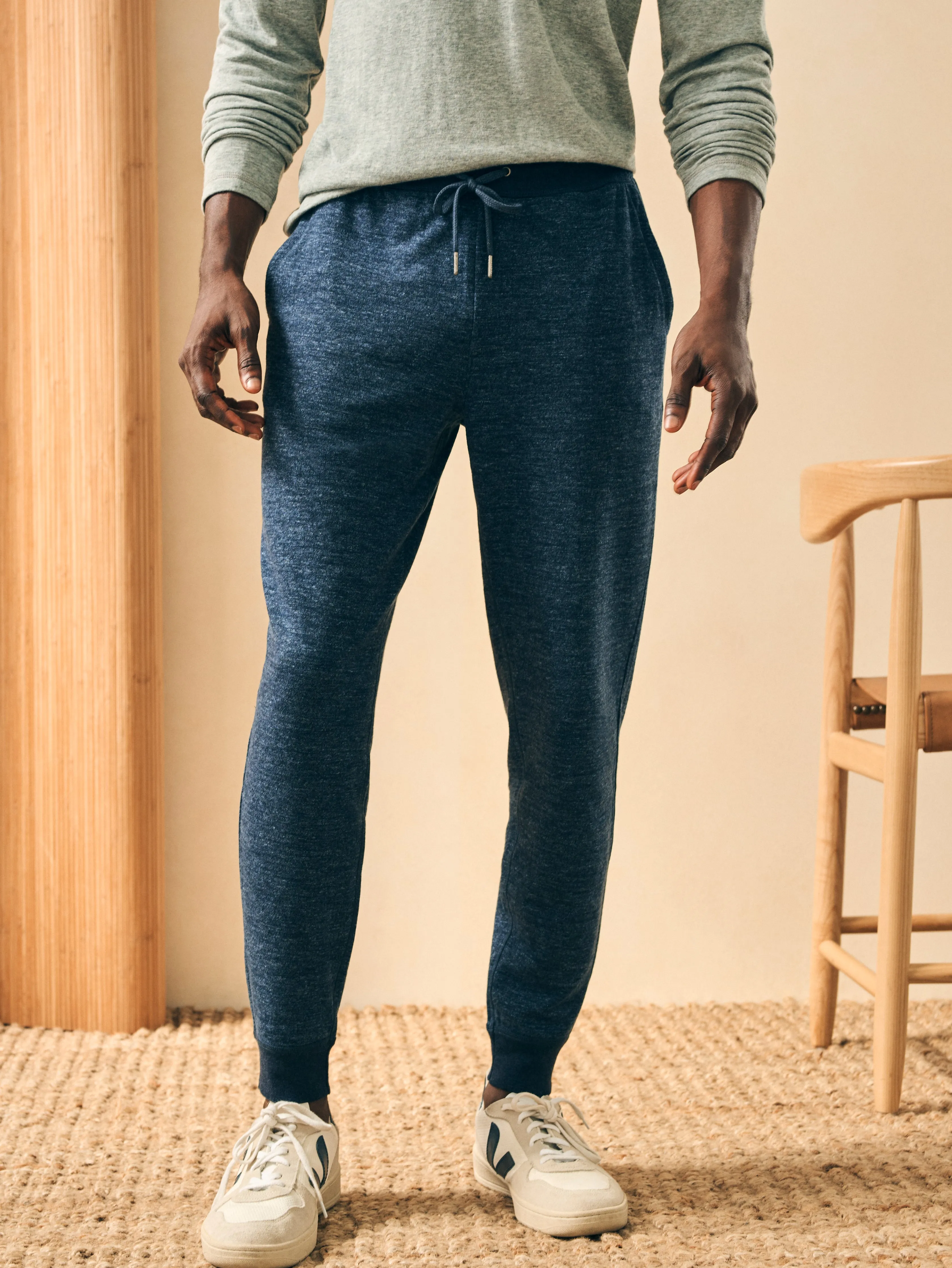 Double Knit Sweatpant - Varsity Navy Heather sold by Faherty