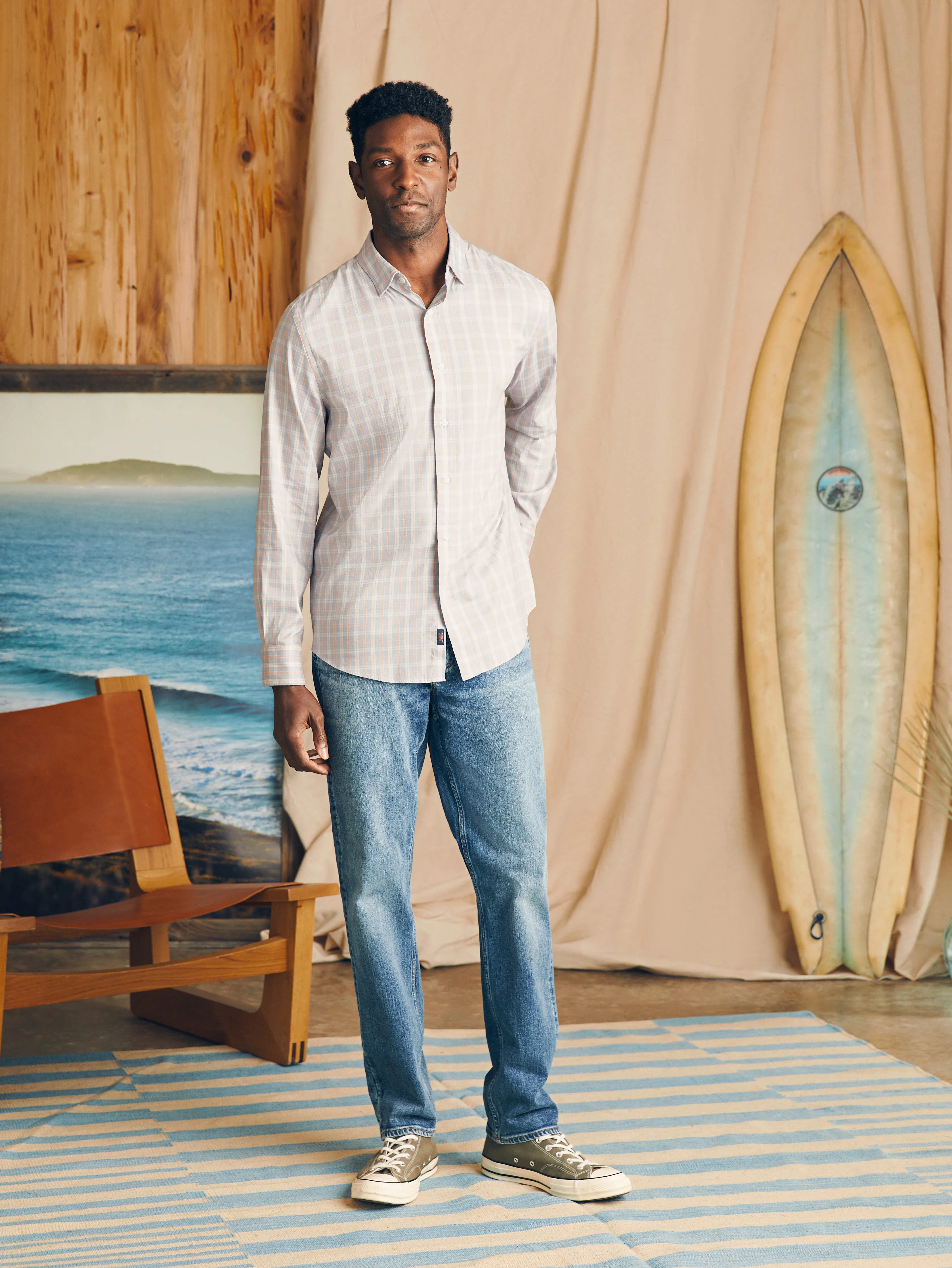 Movement™ Shirt (Tall) - Blue Coral Plaid sold by Faherty product image thumbnail 4