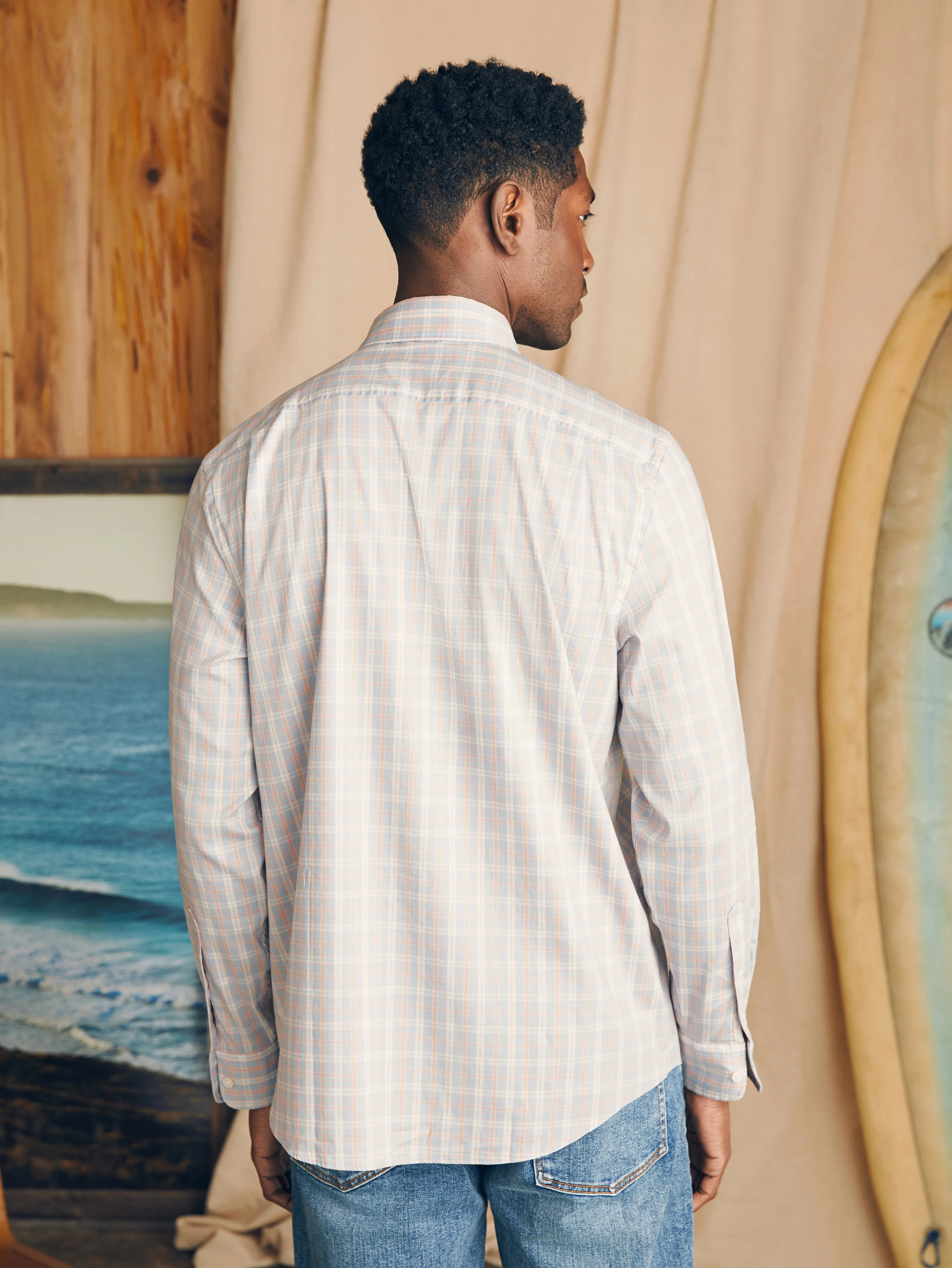Movement™ Shirt (Tall) - Blue Coral Plaid sold by Faherty product image thumbnail 5