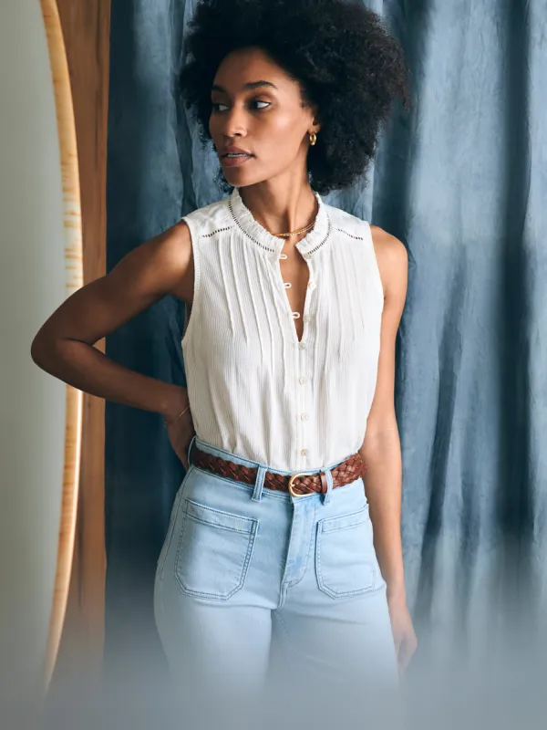 Willa Sleeveless Top - White sold by Faherty