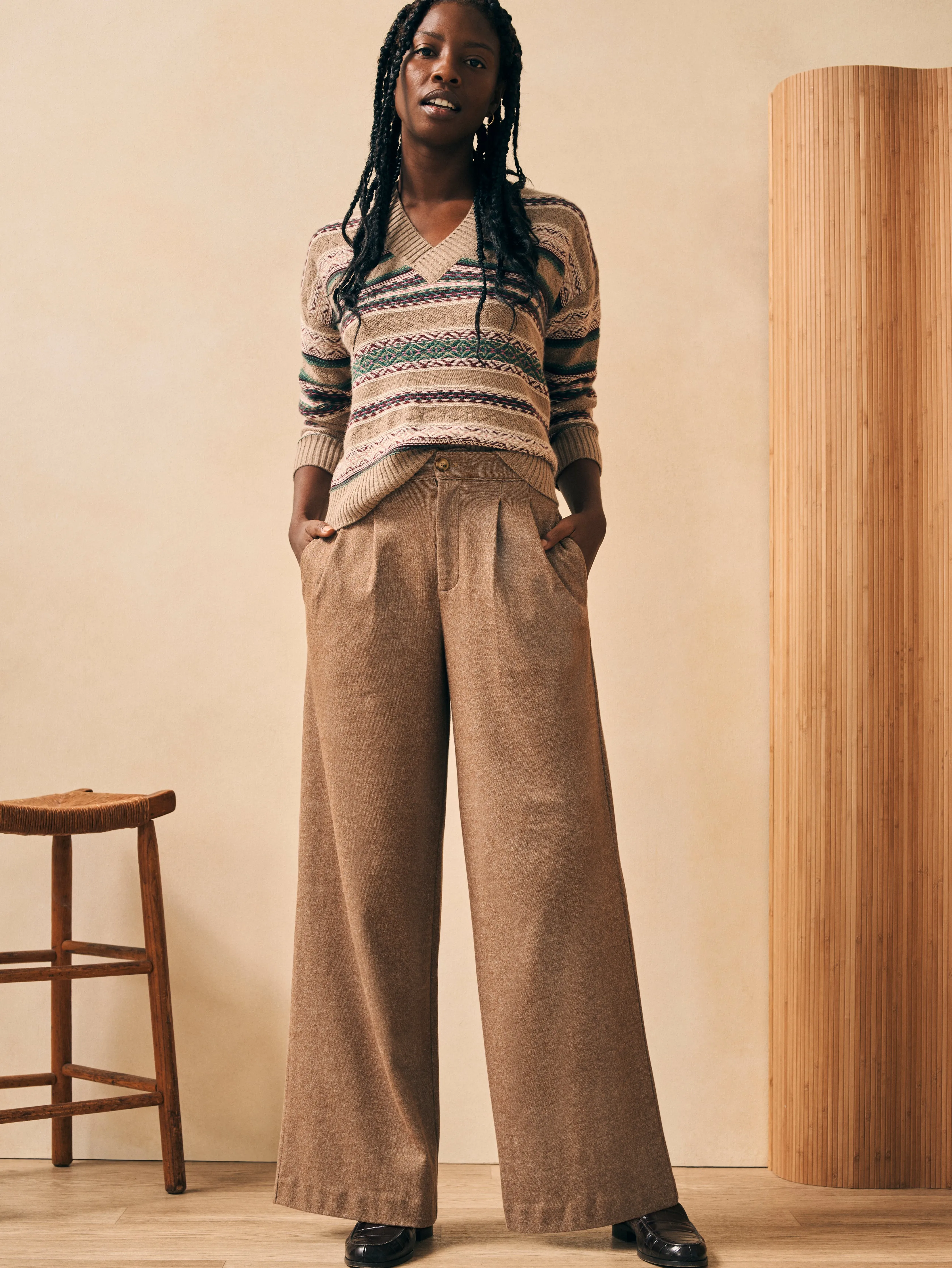 Dream Flannel Trouser - Camel sold by Faherty