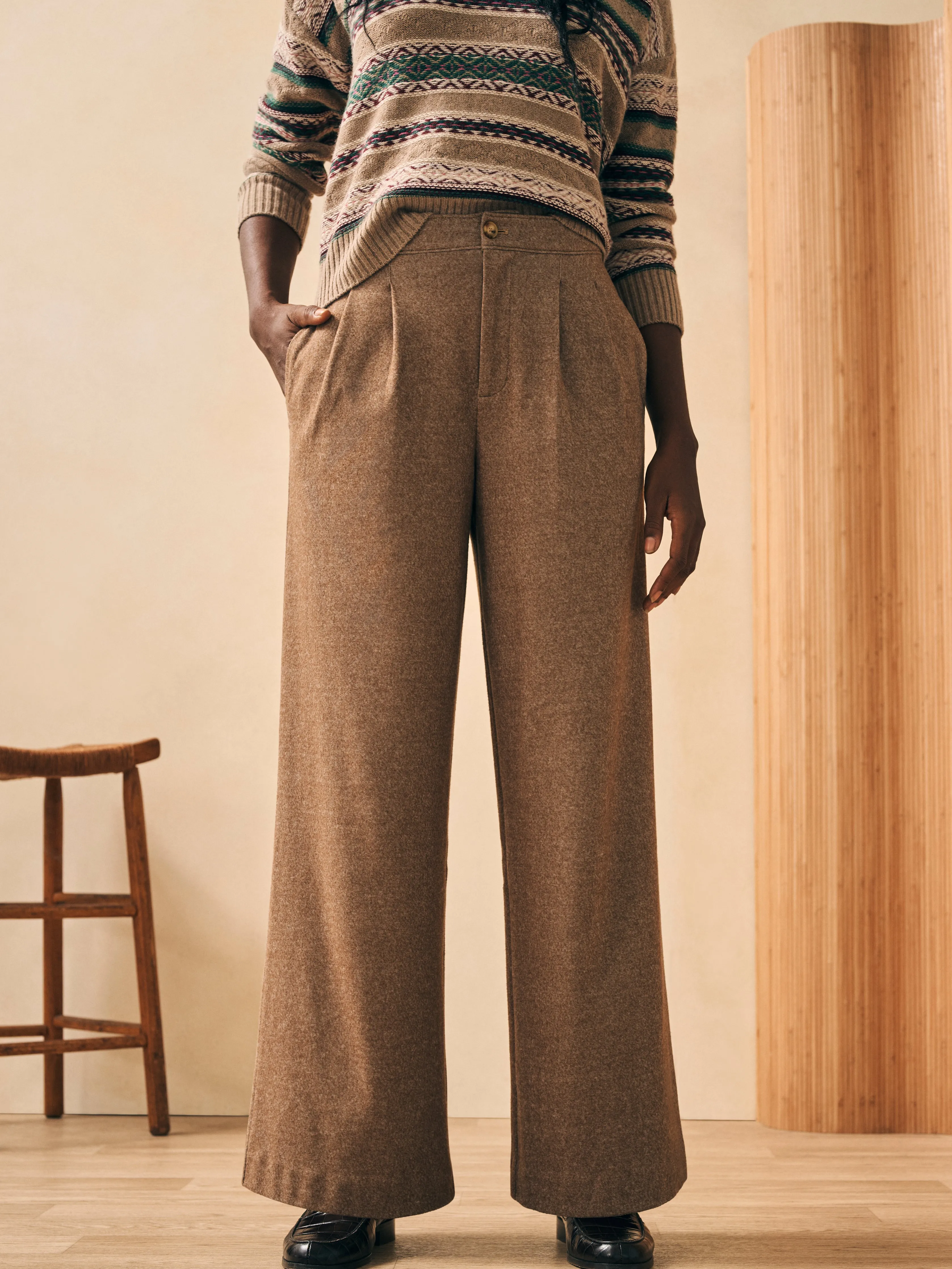 Dream Flannel Trouser - Camel sold by Faherty product image thumbnail 3