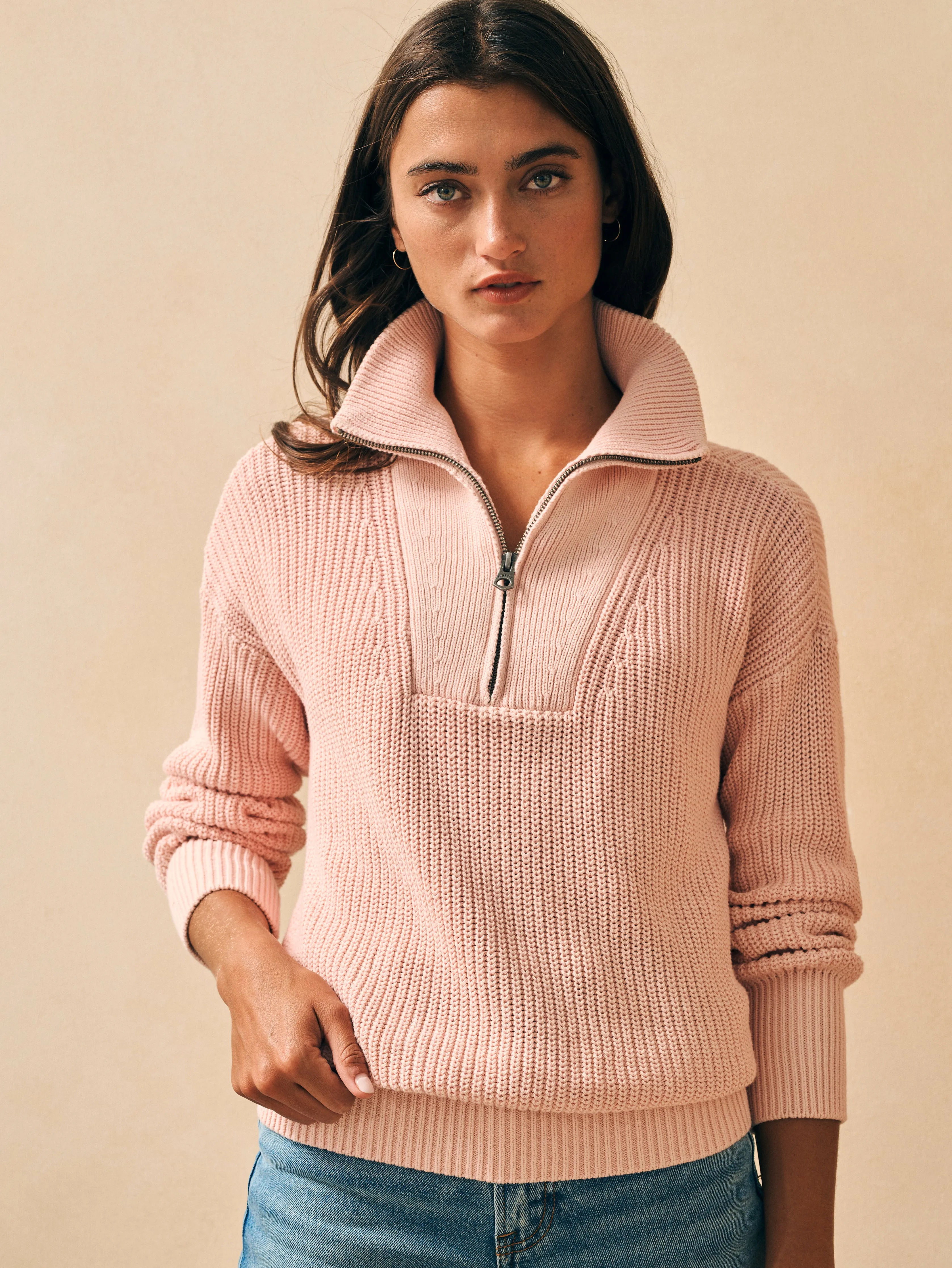 Sunwashed Mariner Sweater - Peach Whip sold by Faherty
