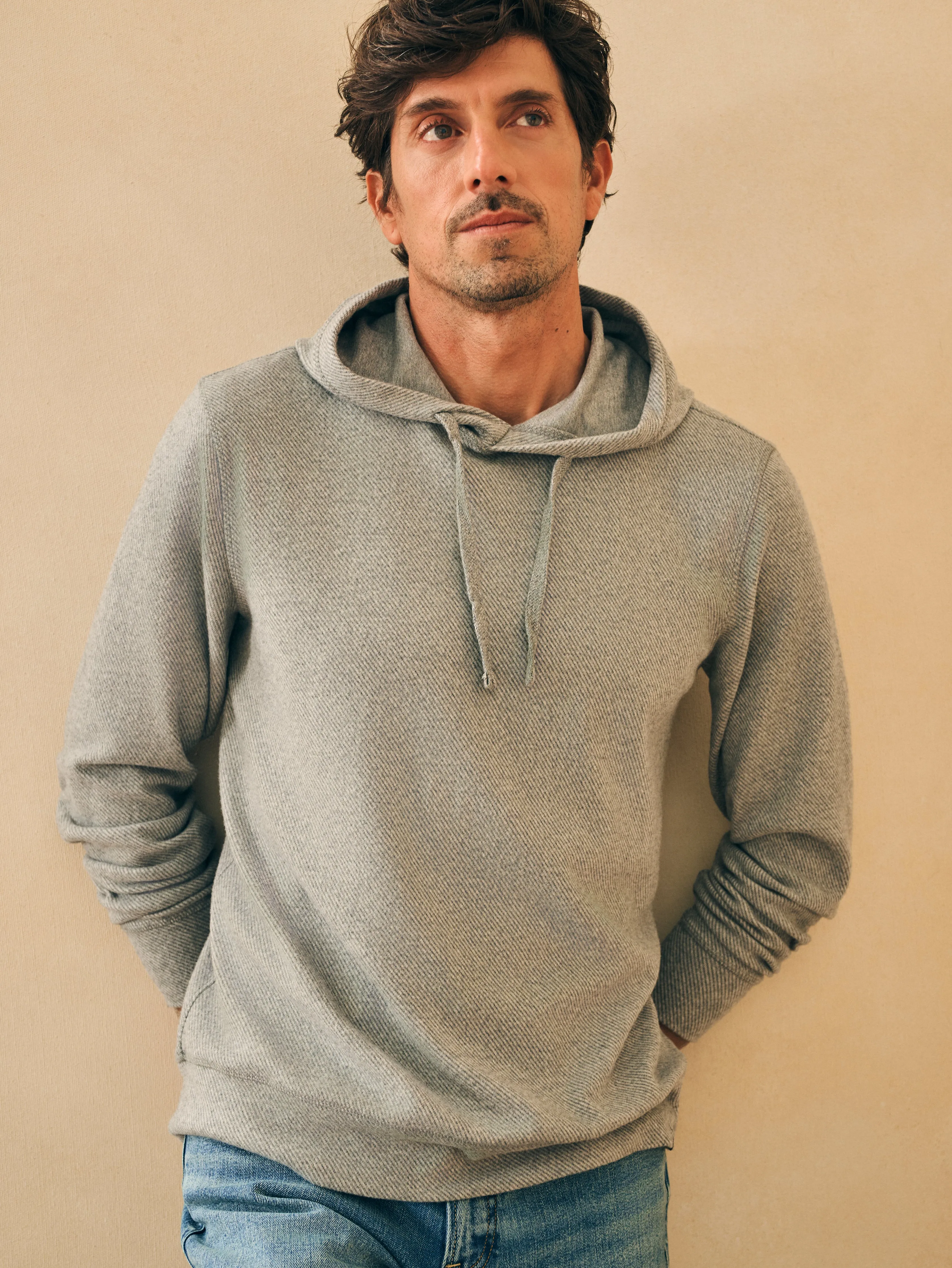 Legend™ Sweater Hoodie - Fossil Grey Twill sold by Faherty product image thumbnail 3