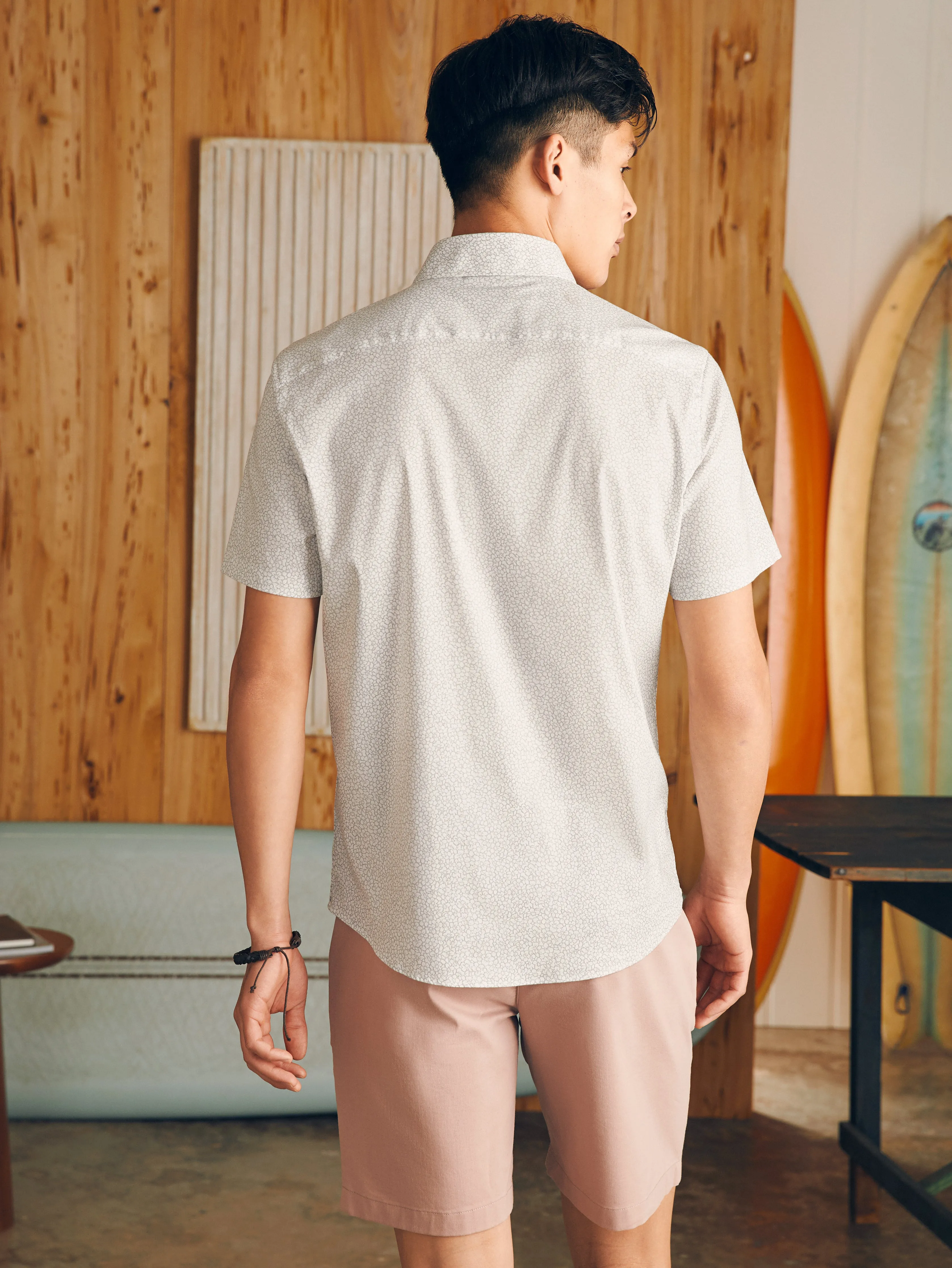 Movement™ Short-Sleeve Shirt - Ivory Cliff Floral sold by Faherty product image thumbnail 5