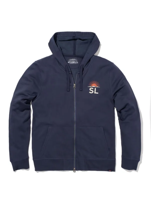 Spring Lake Zip Hoodie - Dune Navy sold by Faherty