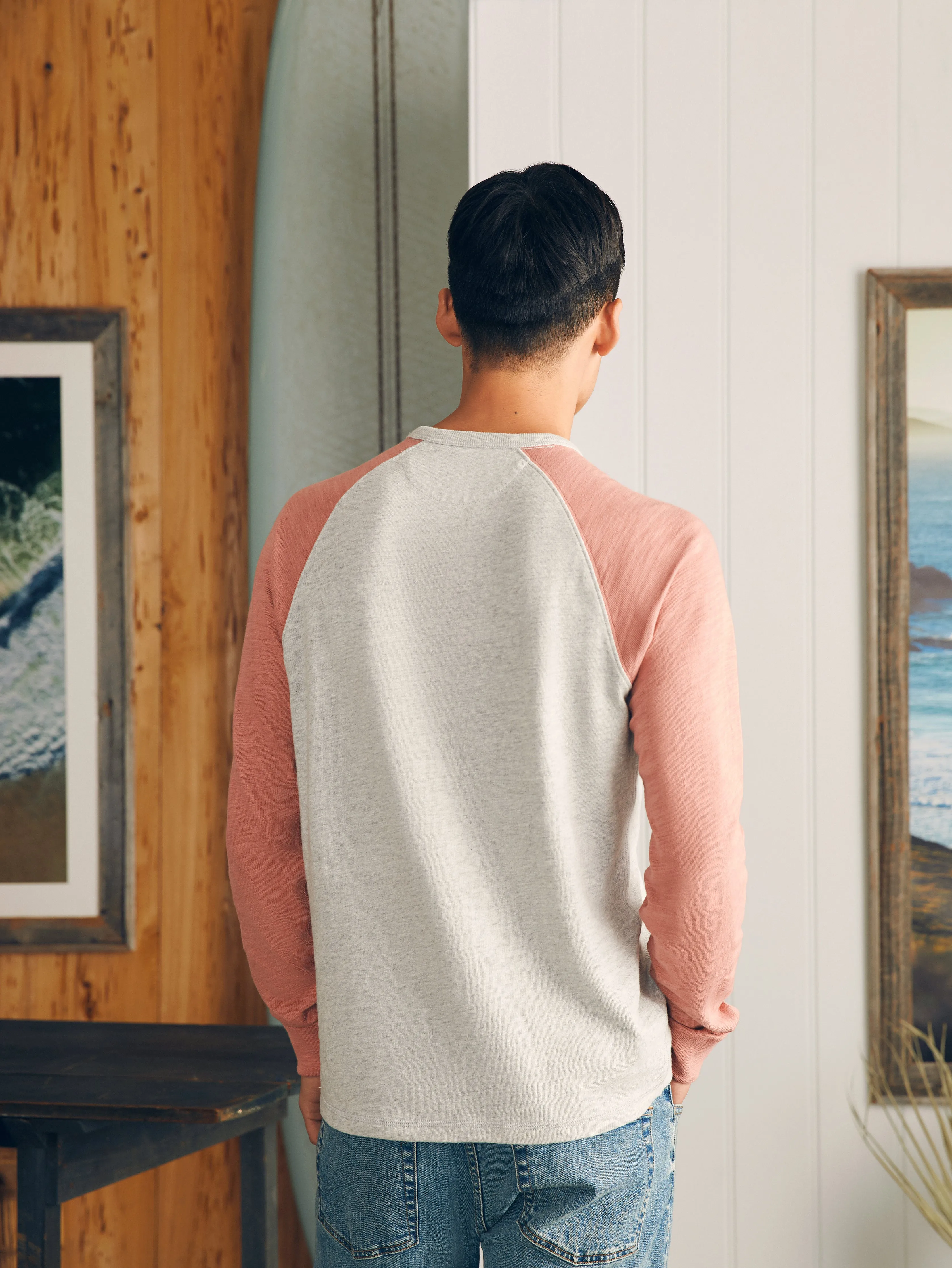 Sunwashed Slub Crew - Light Grey Heather Faded Flag sold by Faherty product image thumbnail 4