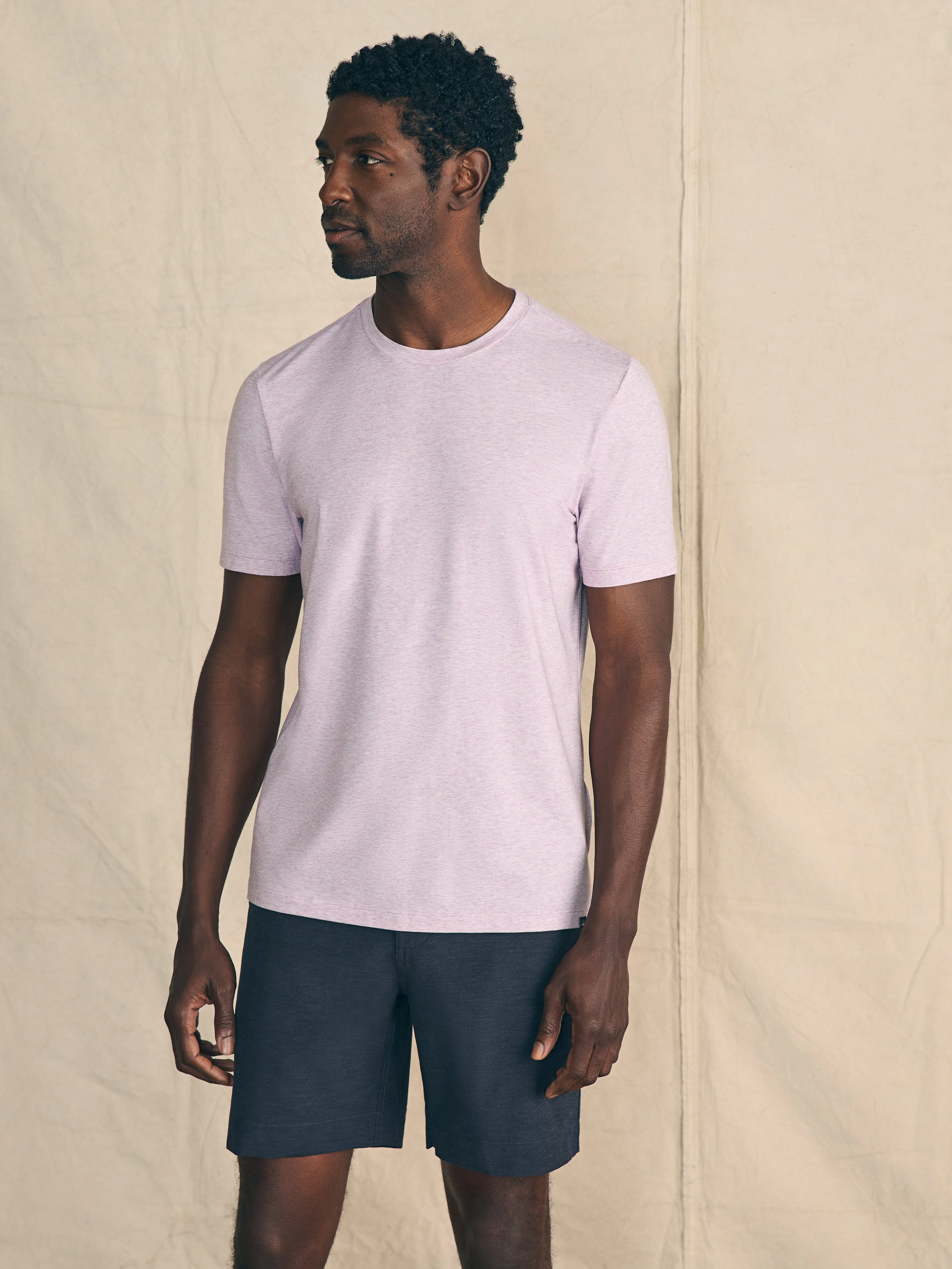 Movement™ Short-Sleeve T-Shirt - Lavender Heather sold by Faherty