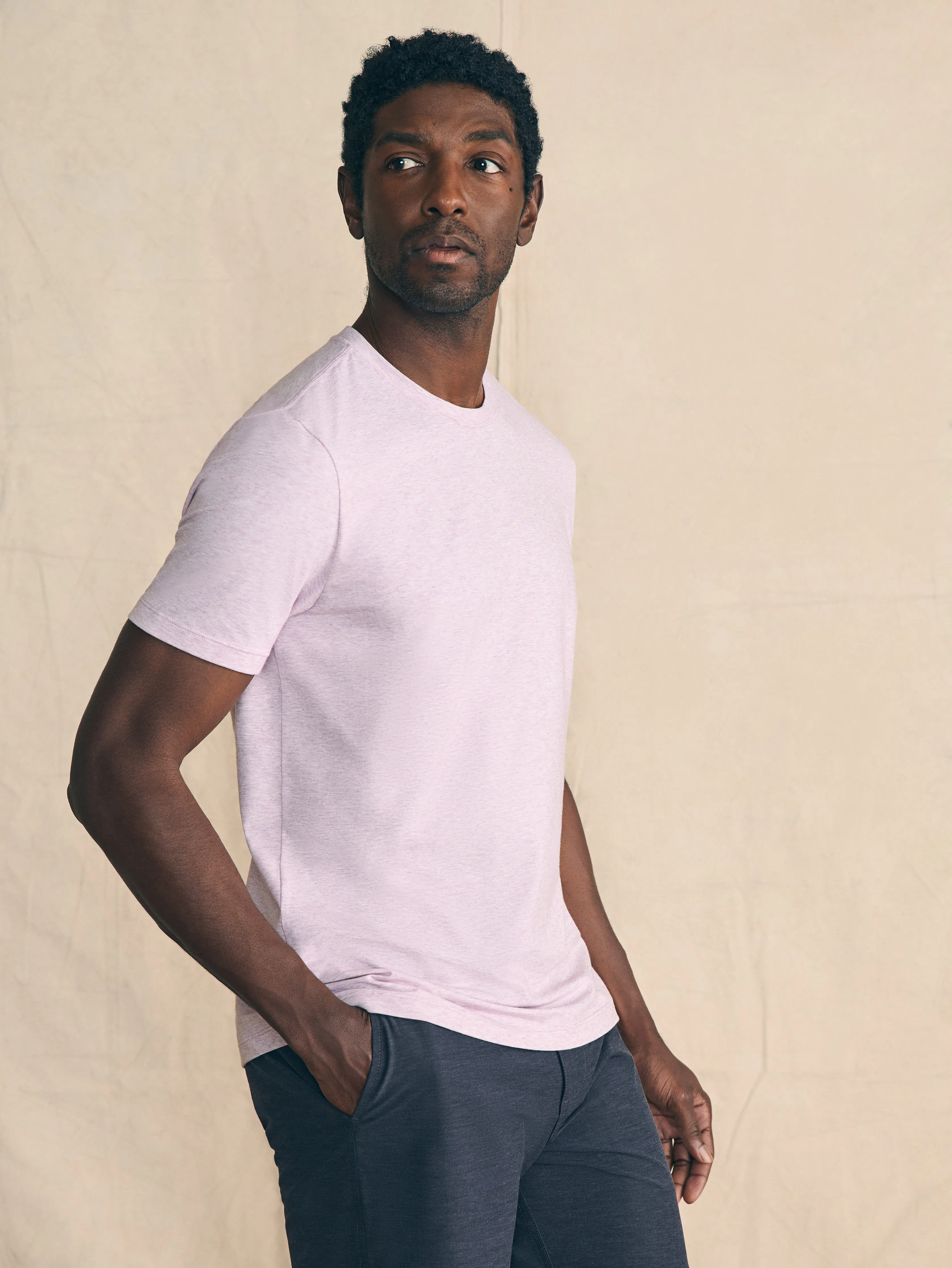 Movement™ Short-Sleeve T-Shirt - Lavender Heather sold by Faherty product image thumbnail 4