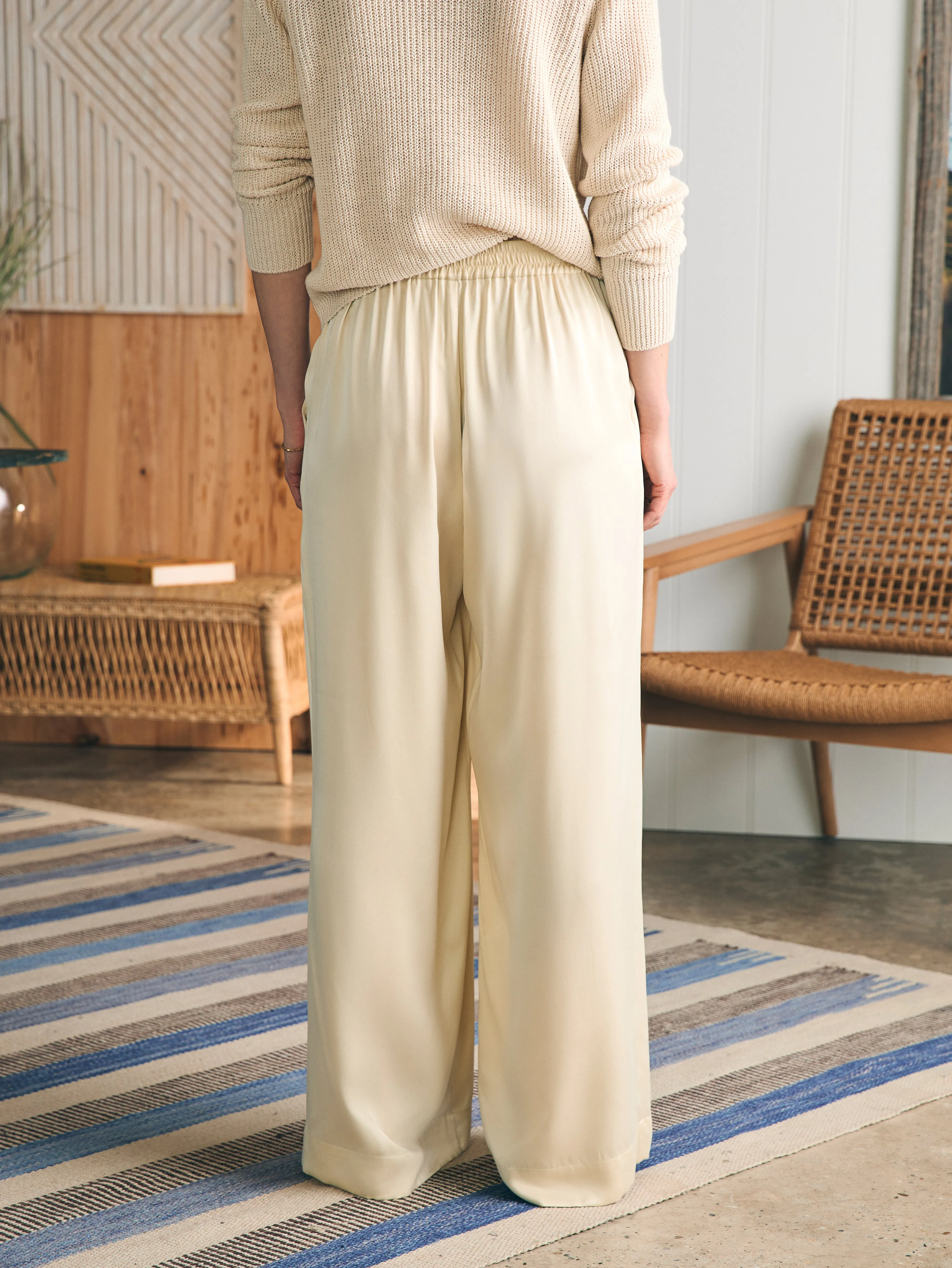 Sandwashed Silk Gemma Pant - Pearled Ivory sold by Faherty product image thumbnail 5
