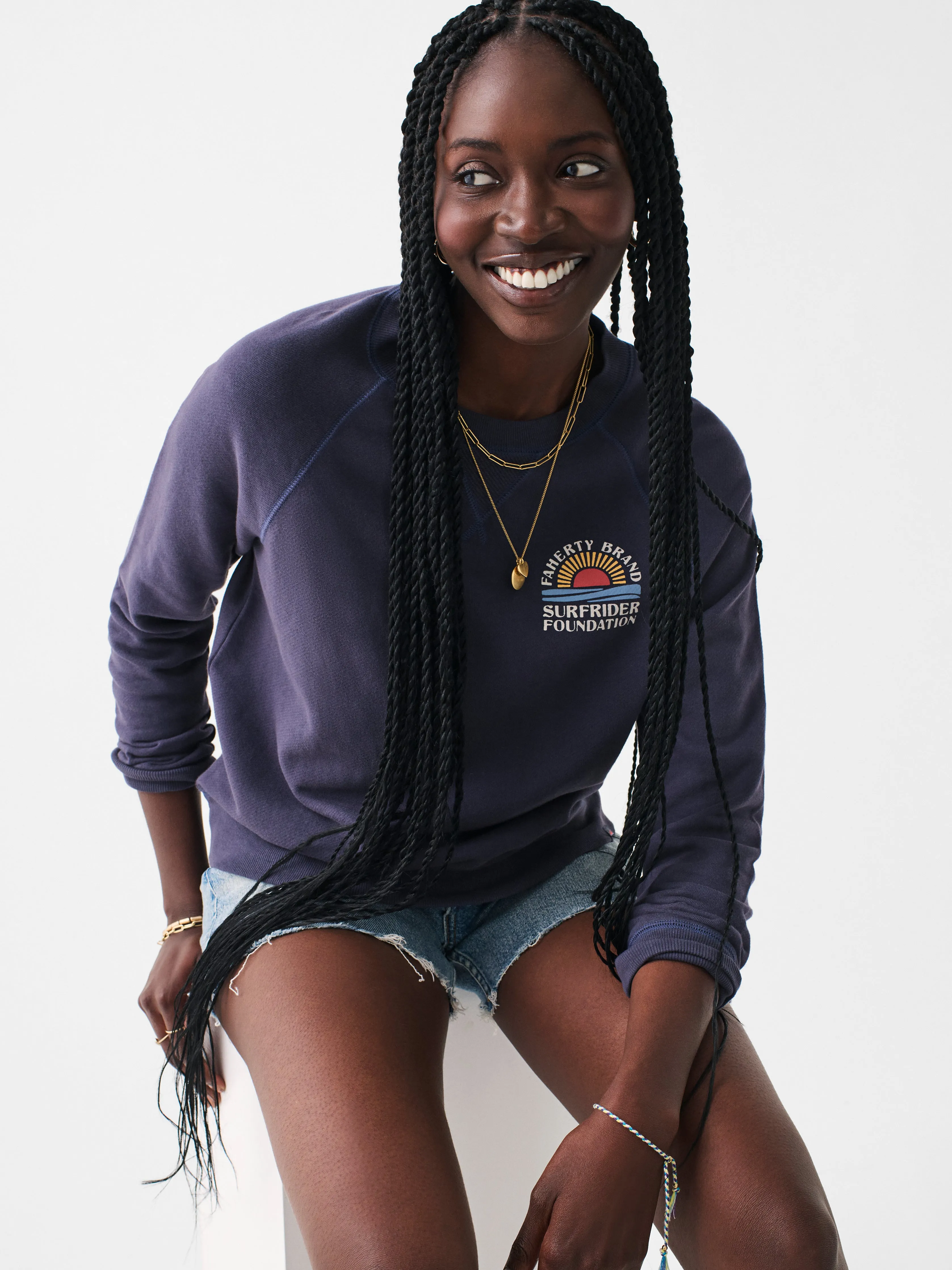 Faherty X Surfrider Sweatshirt - Blue Nights sold by Faherty product image thumbnail 4