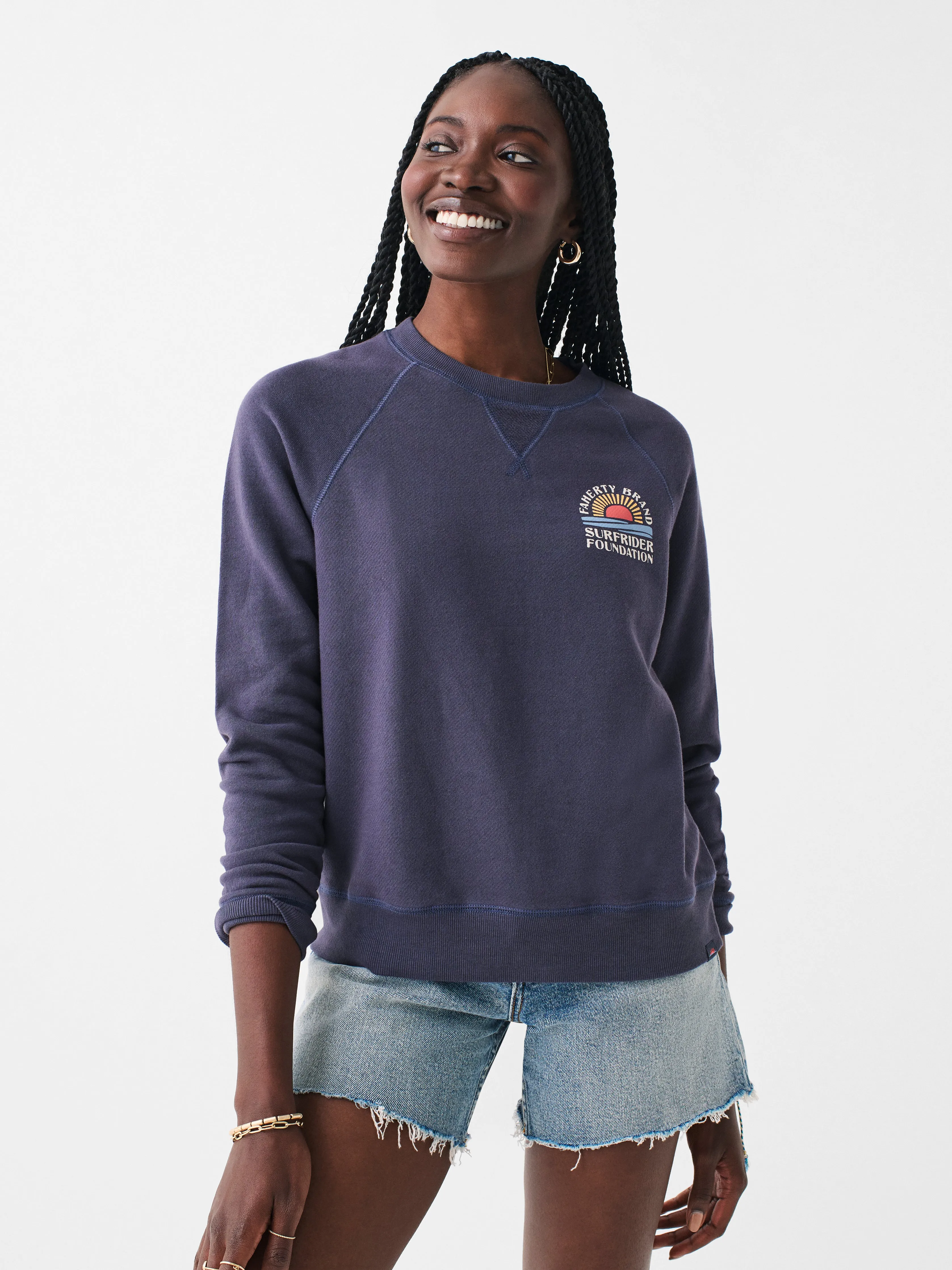 Faherty X Surfrider Sweatshirt - Blue Nights sold by Faherty product image thumbnail 3