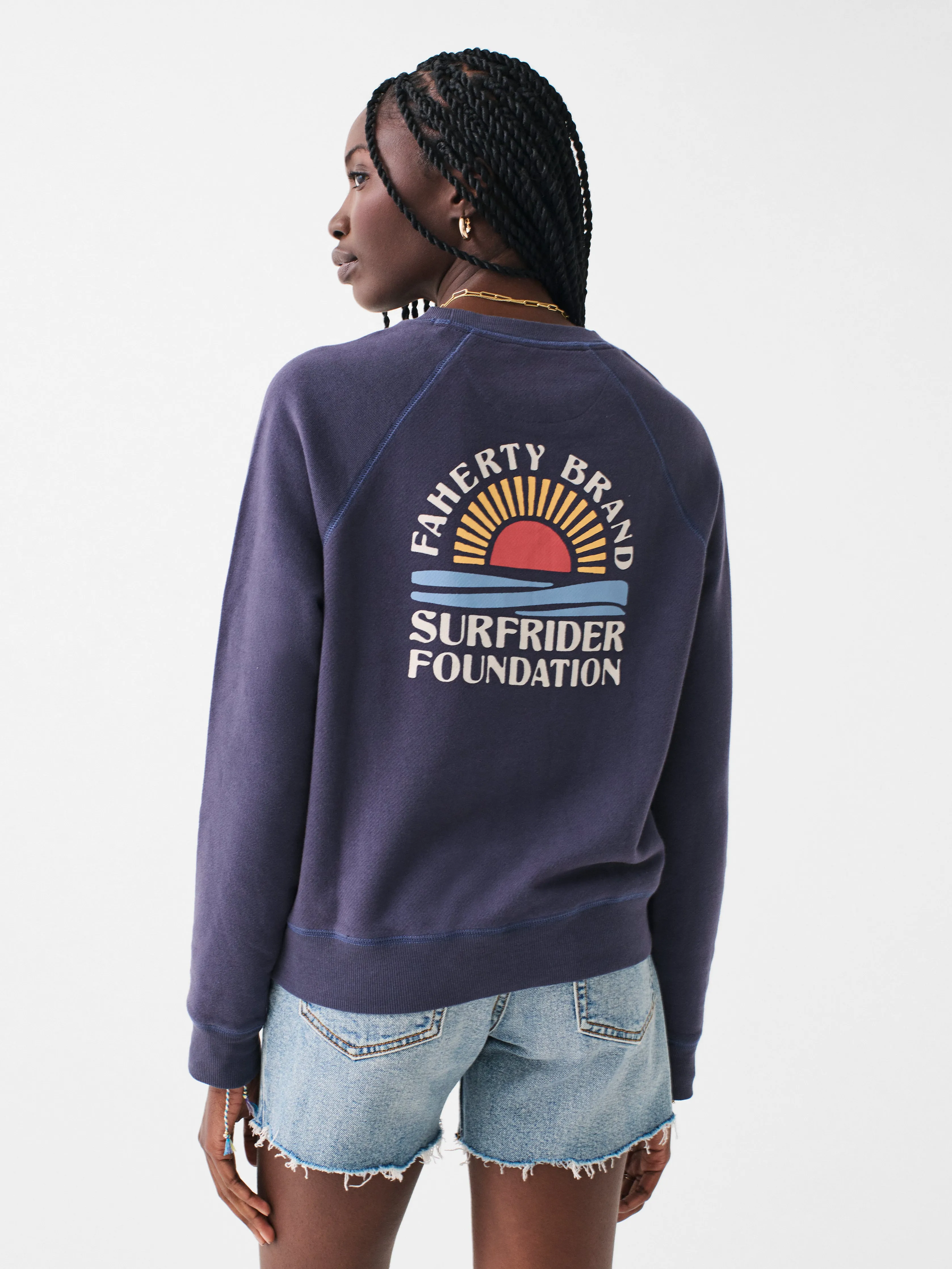 Faherty X Surfrider Sweatshirt - Blue Nights sold by Faherty