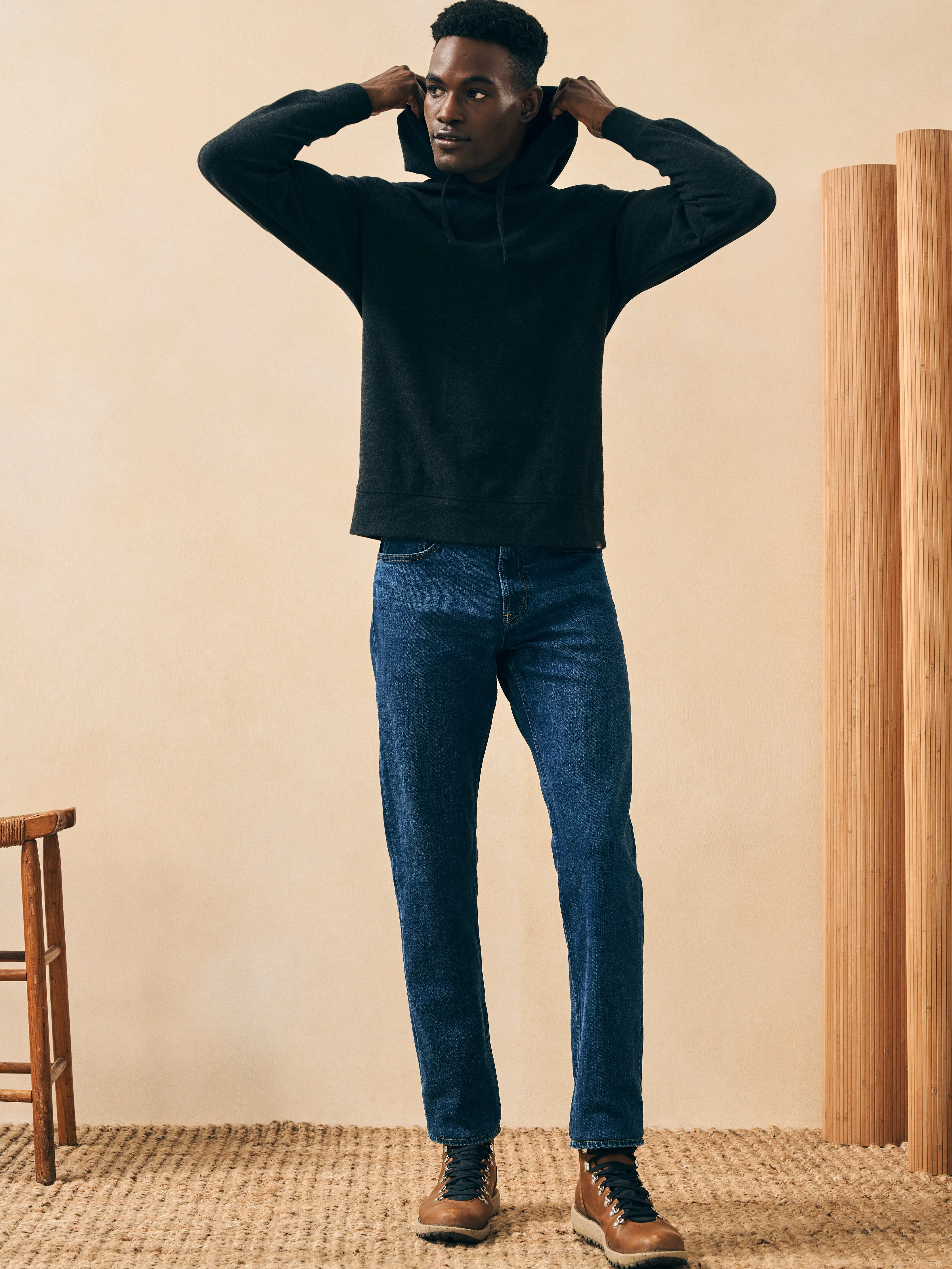 Legend™ Sweater Hoodie - Heathered Black Twill sold by Faherty product image thumbnail 3