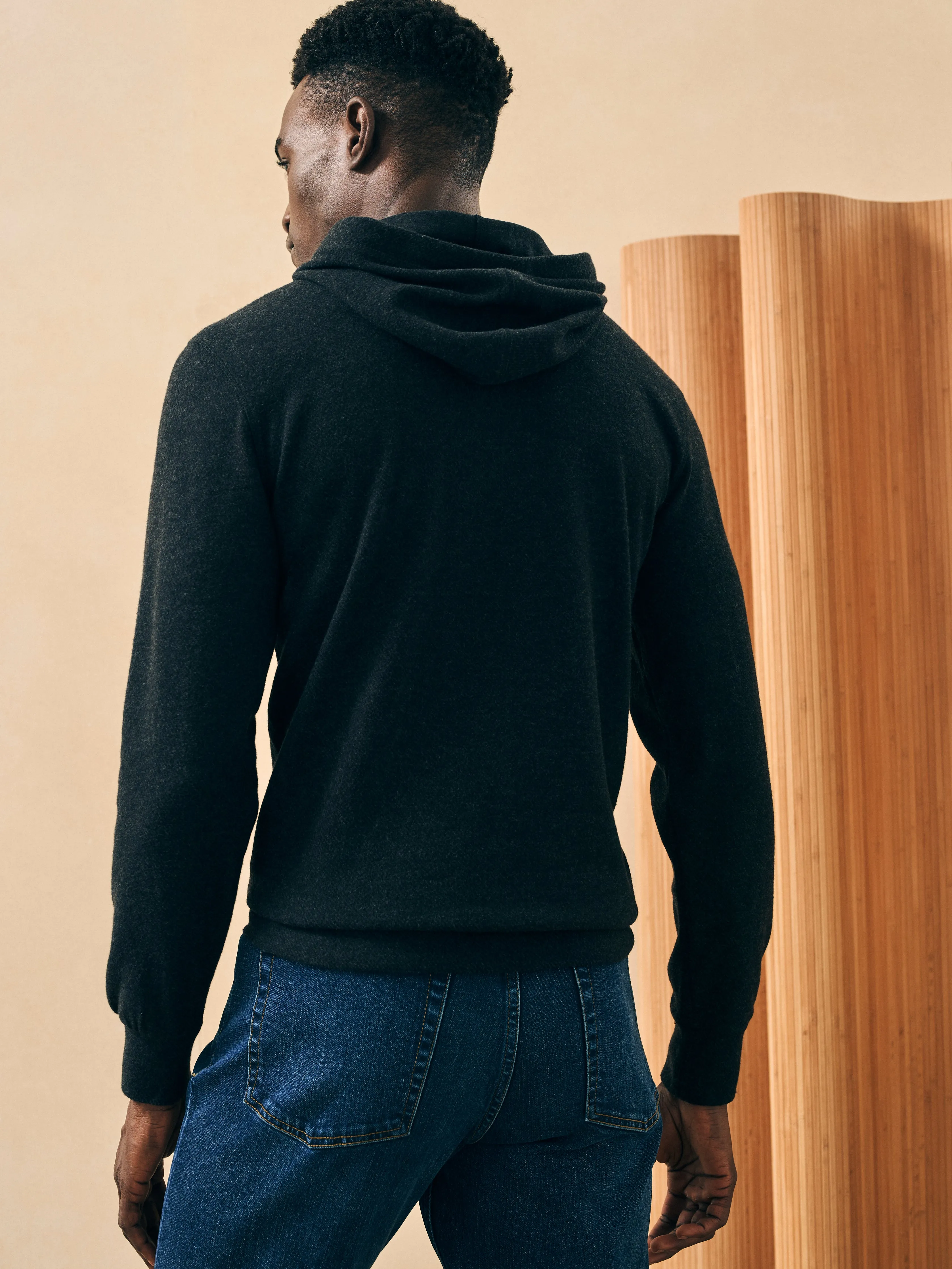 Legend™ Sweater Hoodie - Heathered Black Twill sold by Faherty product image thumbnail 5