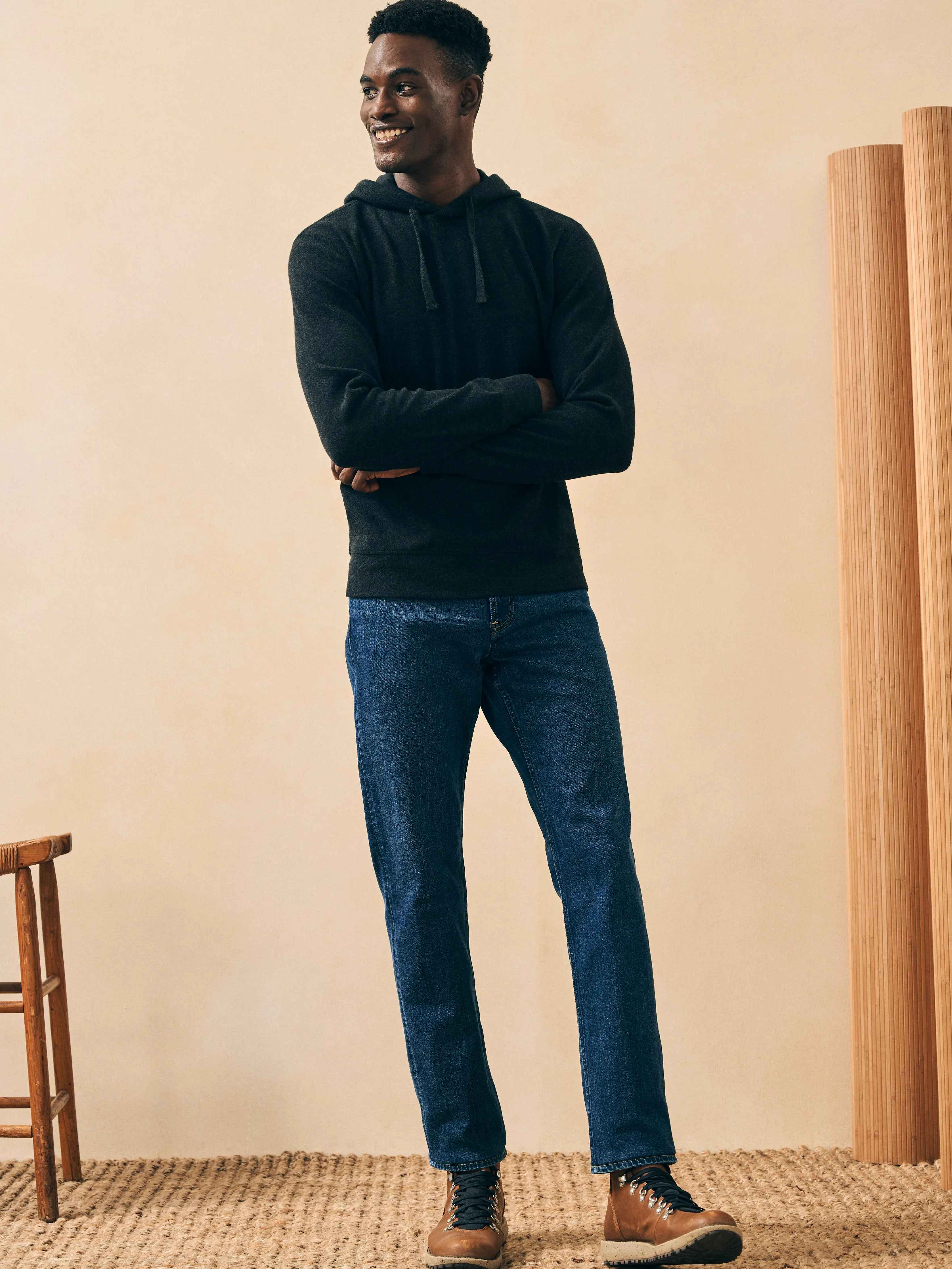 Legend™ Sweater Hoodie - Heathered Black Twill sold by Faherty product image thumbnail 4