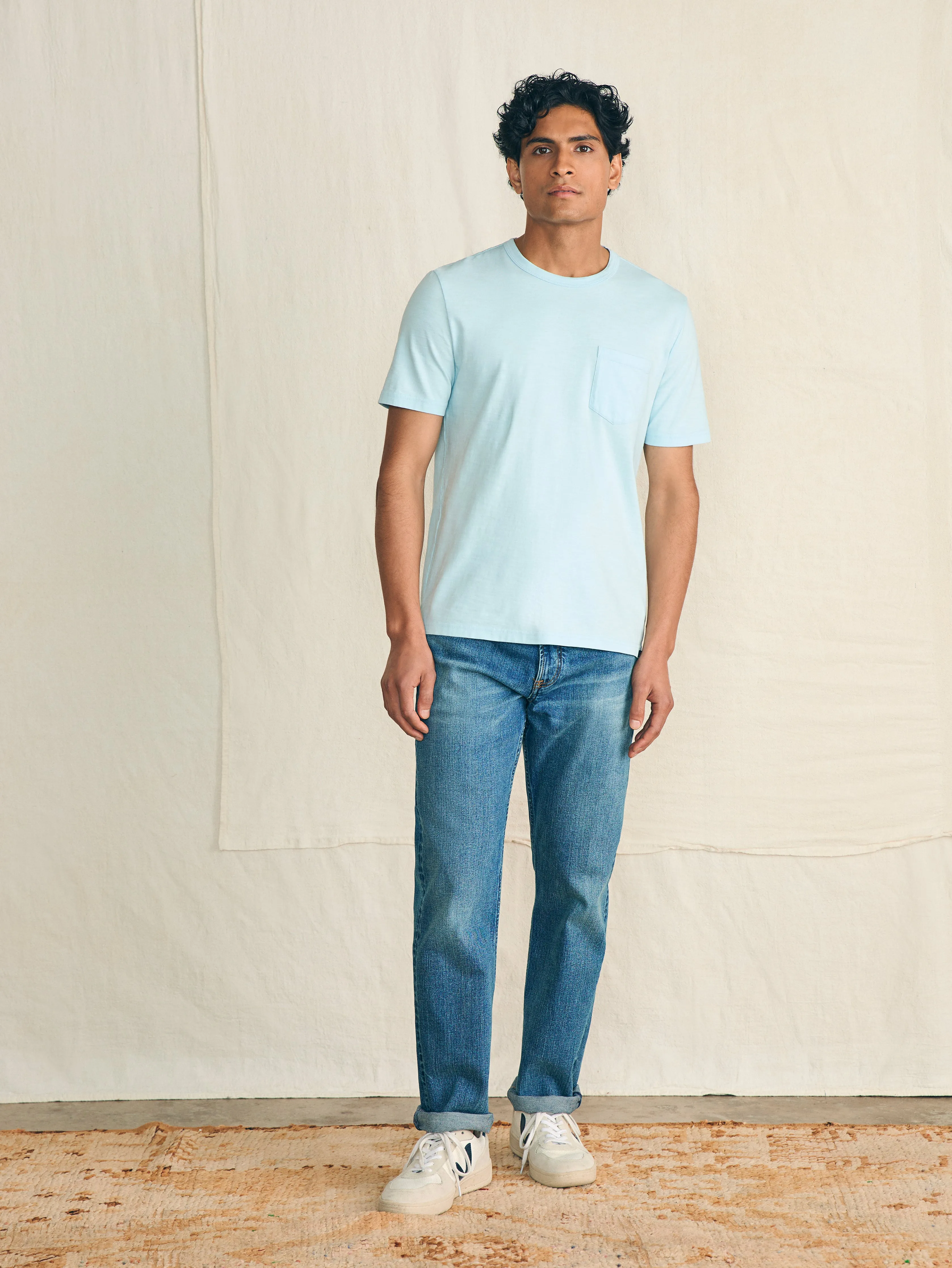 Sunwashed Pocket Tee - Blue Oasis sold by Faherty product image thumbnail 4