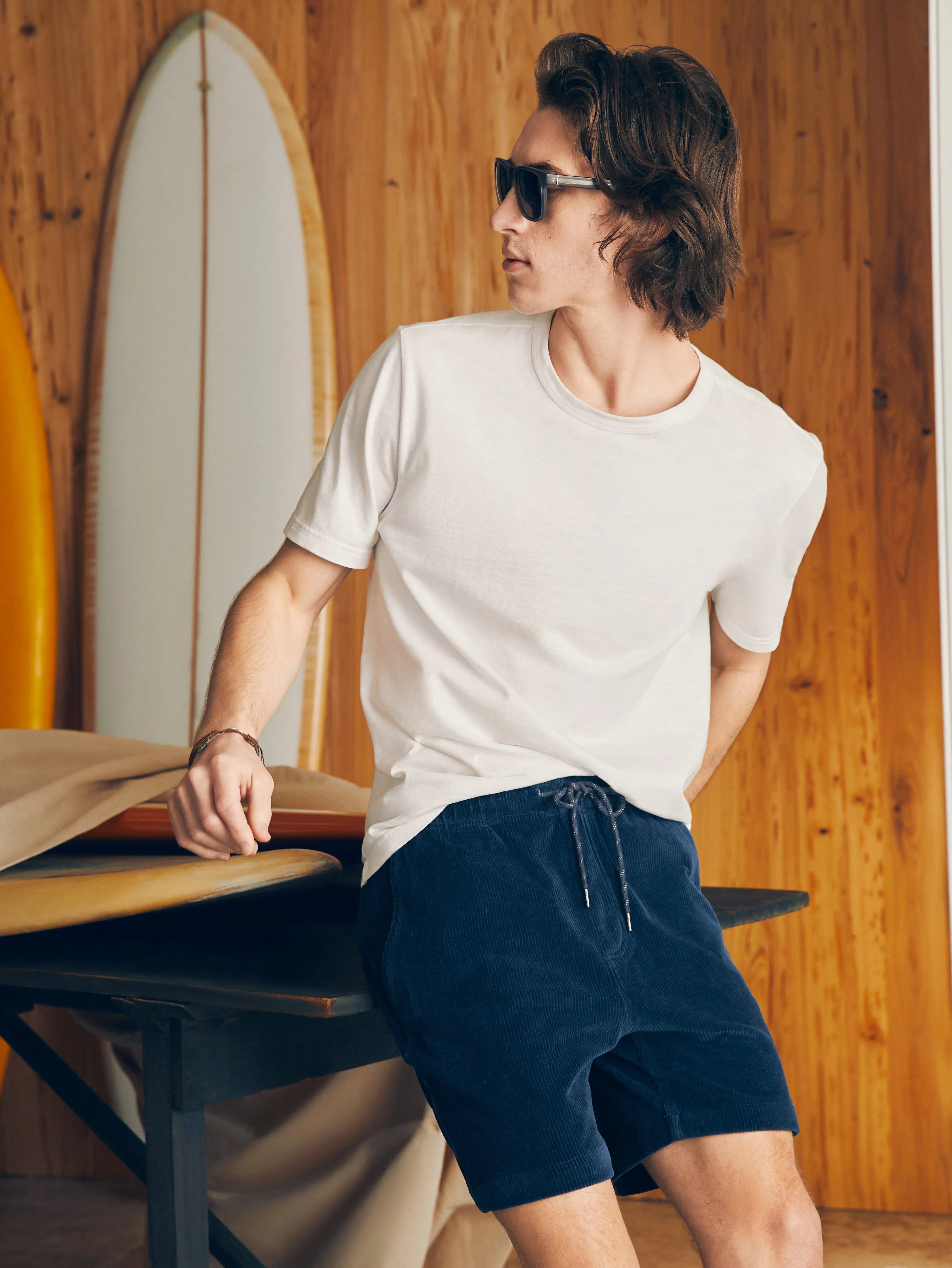 Essential Italian Knit Cord Short (6" Inseam) - Spring Navy sold by Faherty product image thumbnail 5
