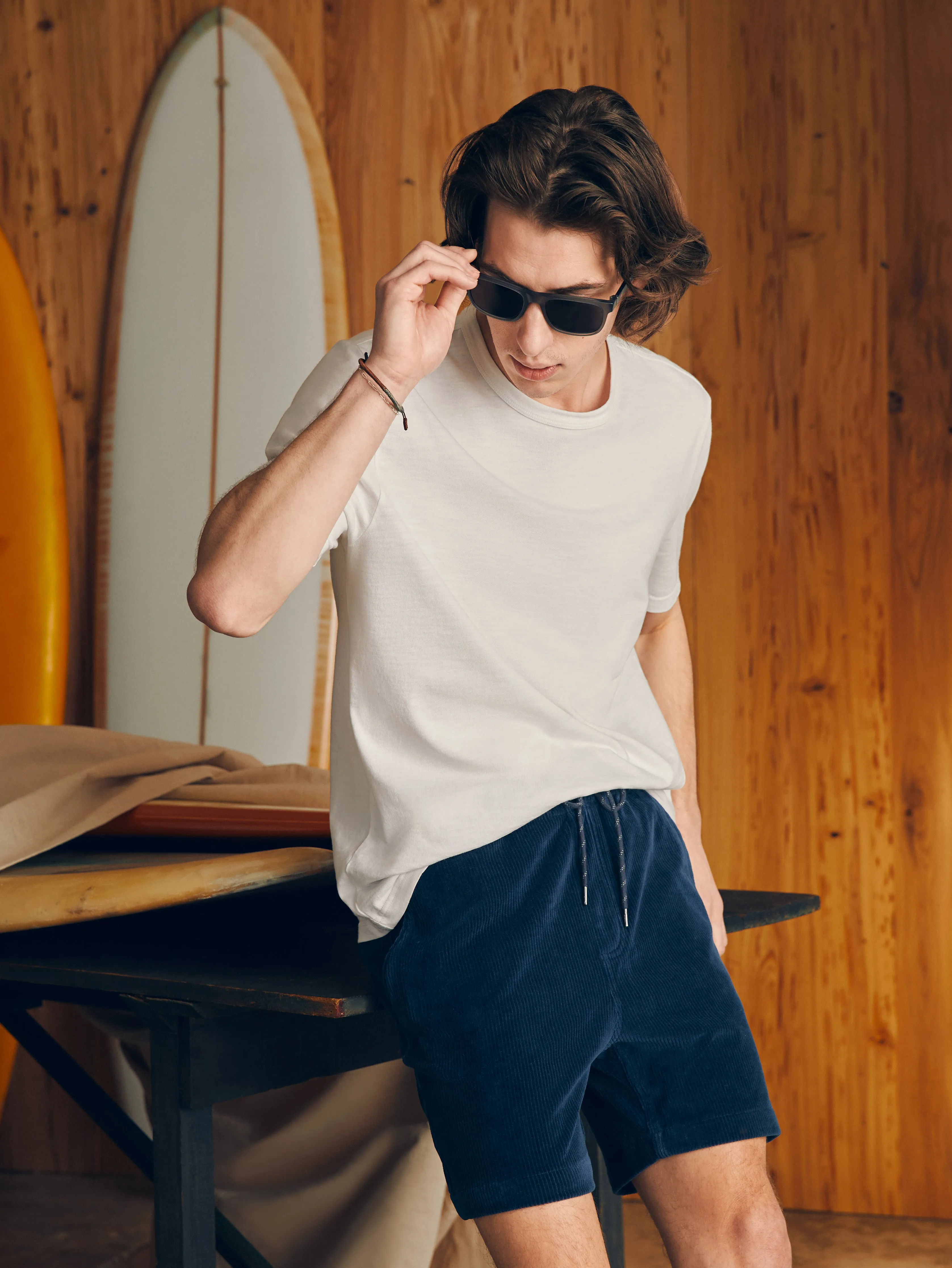 Essential Italian Knit Cord Short (6" Inseam) - Spring Navy sold by Faherty product image thumbnail 4