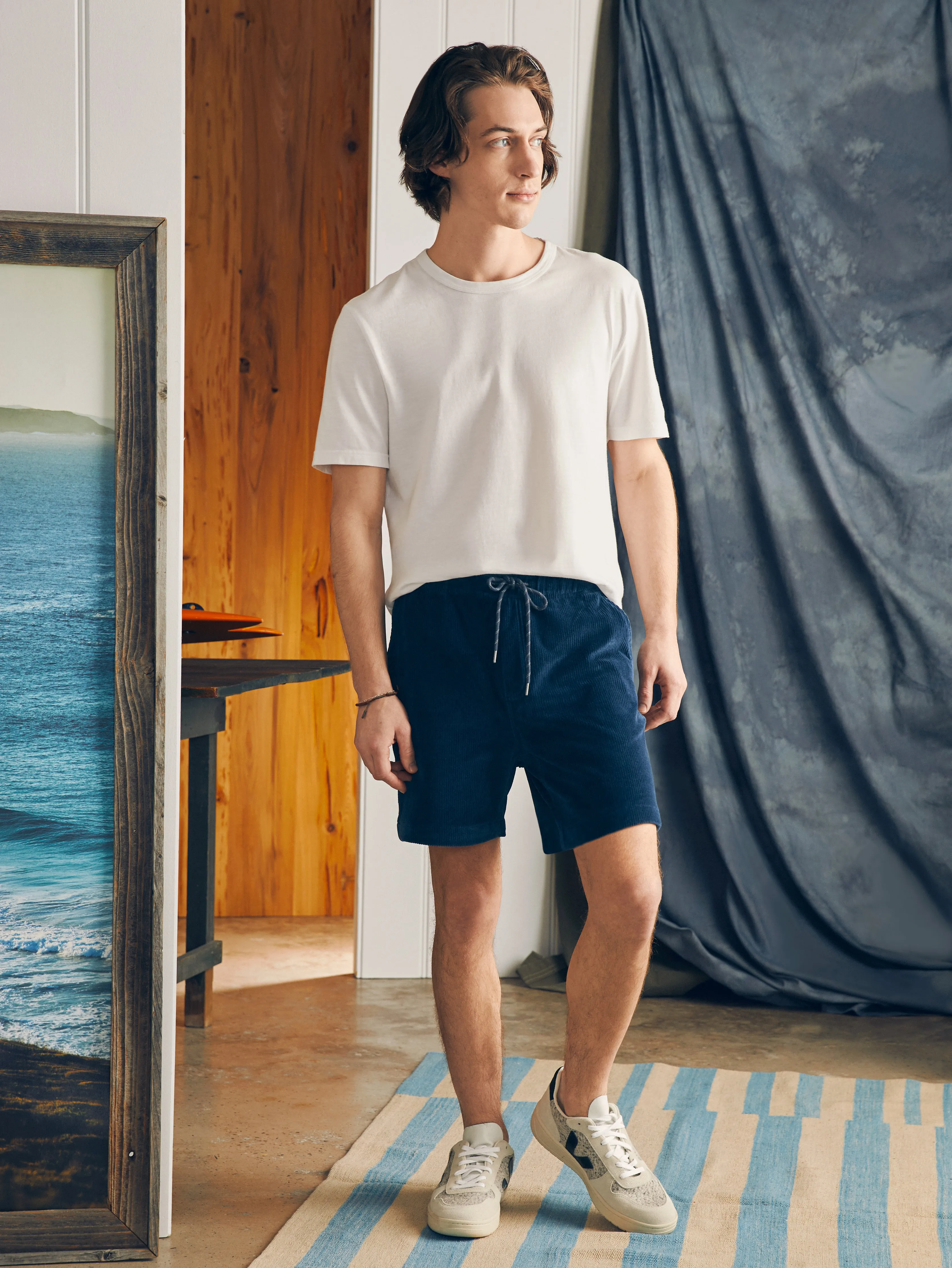 Essential Italian Knit Cord Short (6" Inseam) - Spring Navy sold by Faherty