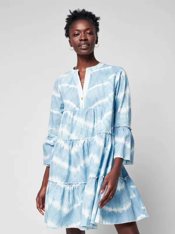 Vida Tie Dye Dress - Faded Blue Dye made by Faherty