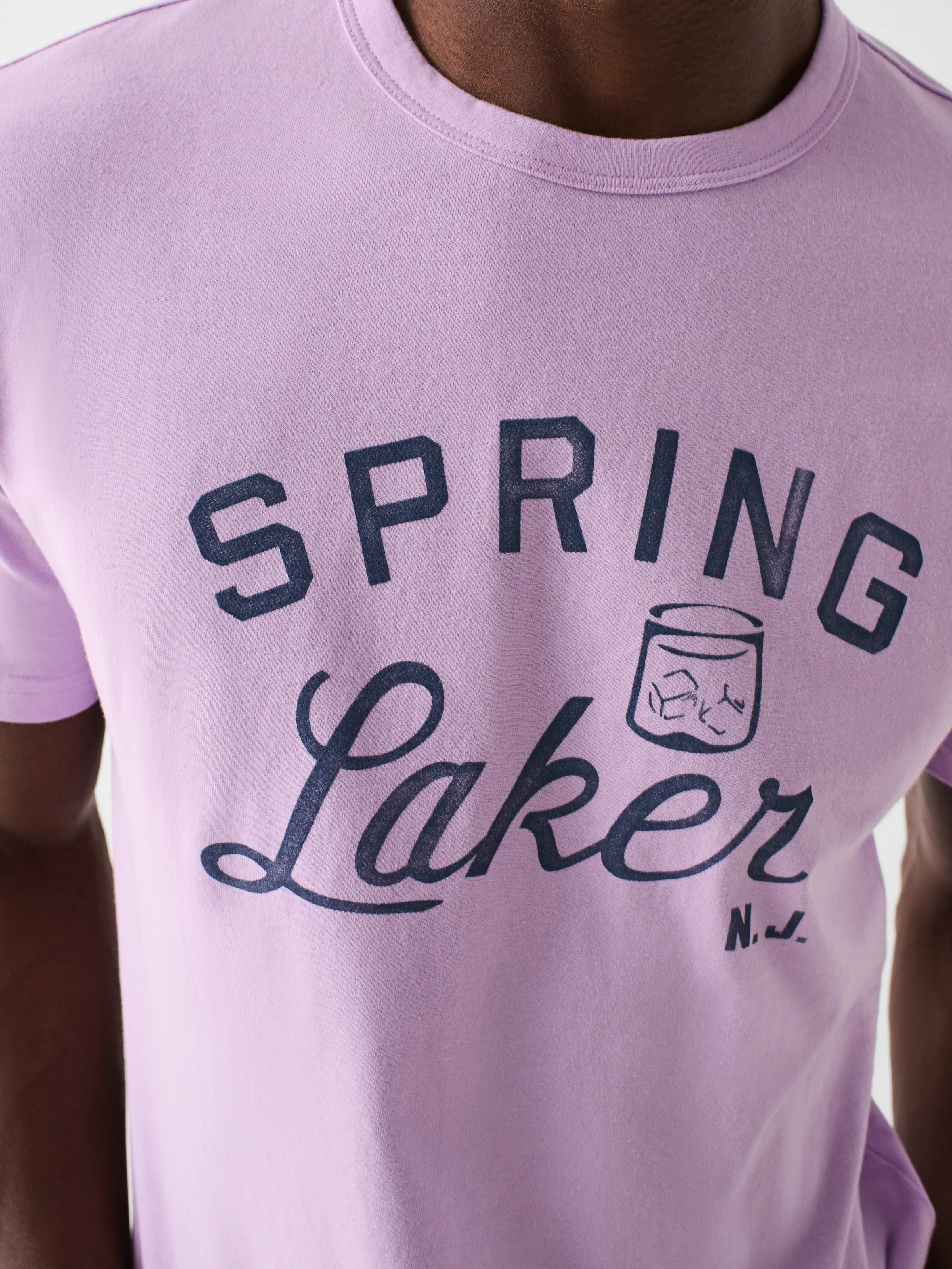Spring Lake Short-Sleeve Crew Lakers T-Shirt - Faded Lilac sold by Faherty product image thumbnail 3