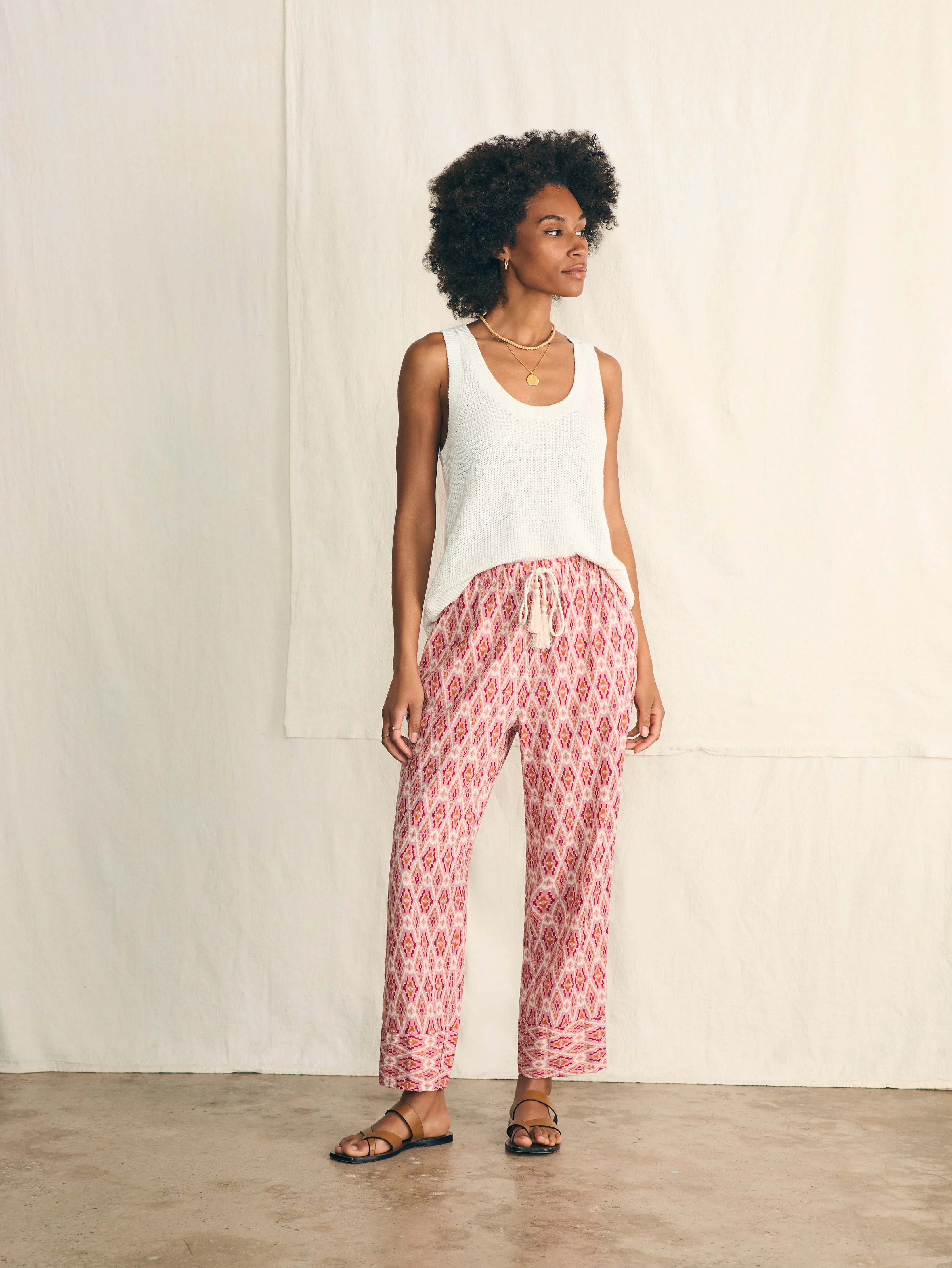 Pacific Beach Linen Pant - Clara Ikat sold by Faherty product image thumbnail 4