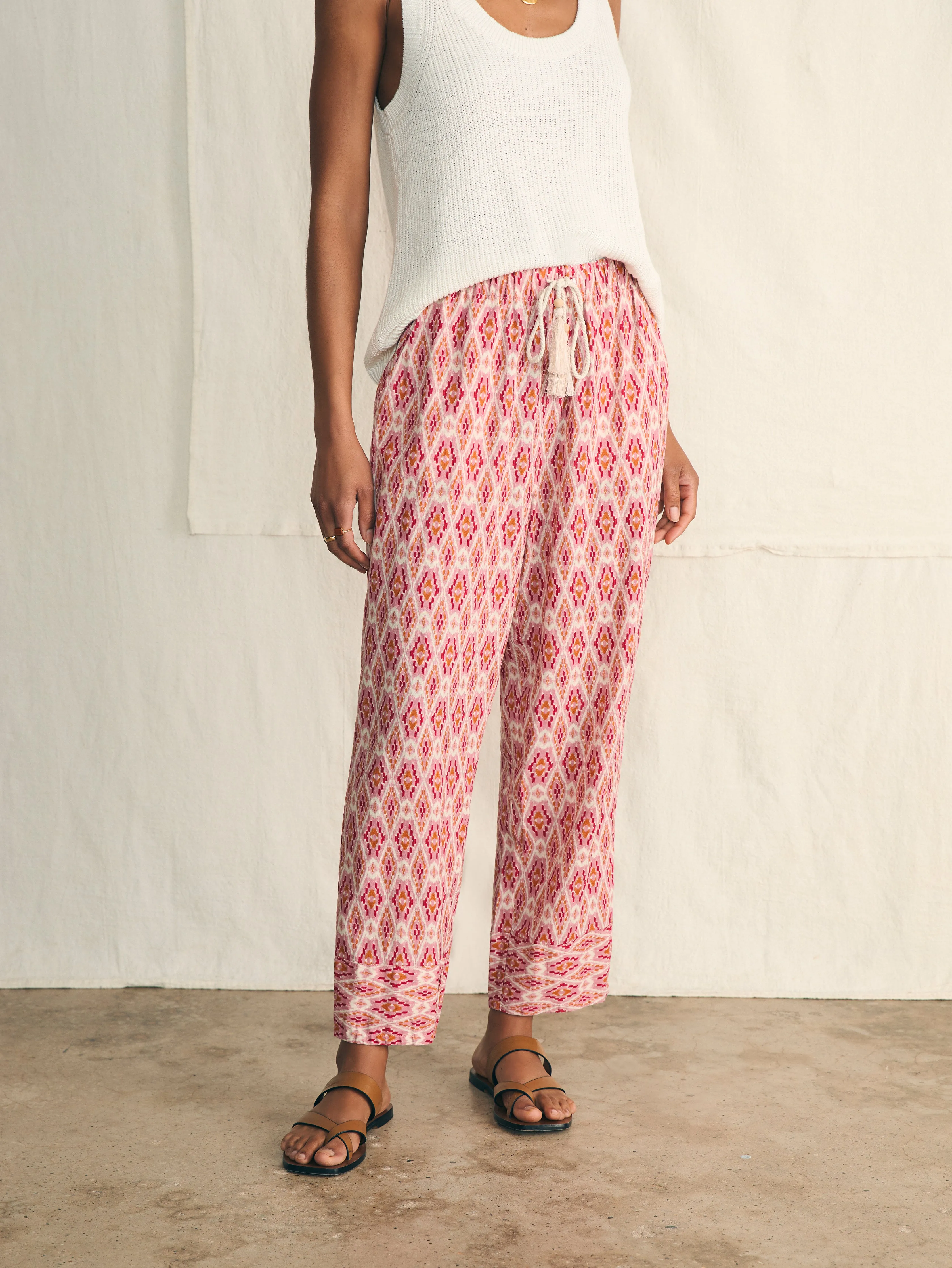 Pacific Beach Linen Pant - Clara Ikat sold by Faherty product image thumbnail 3