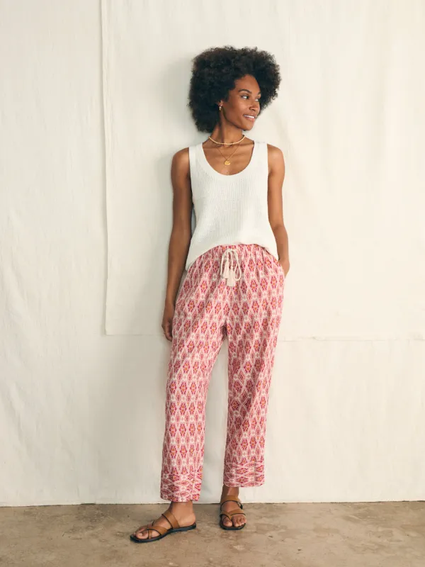 Pacific Beach Linen Pant - Clara Ikat sold by Faherty