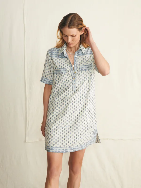 Rae Dress - White Lotus Floral Print sold by Faherty