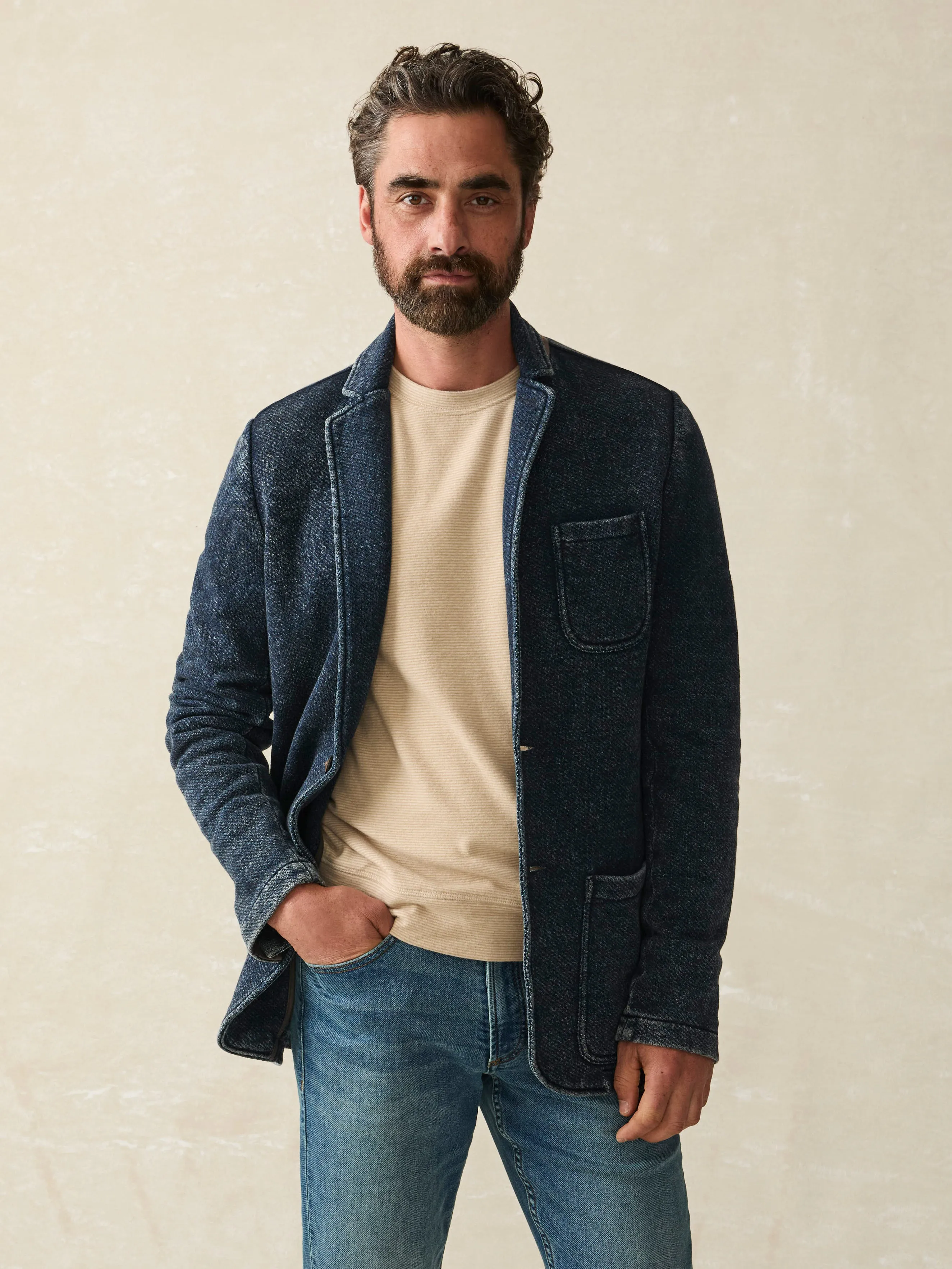 Inlet Knit Blazer - Hendricks Indigo Wash sold by Faherty product image thumbnail 5