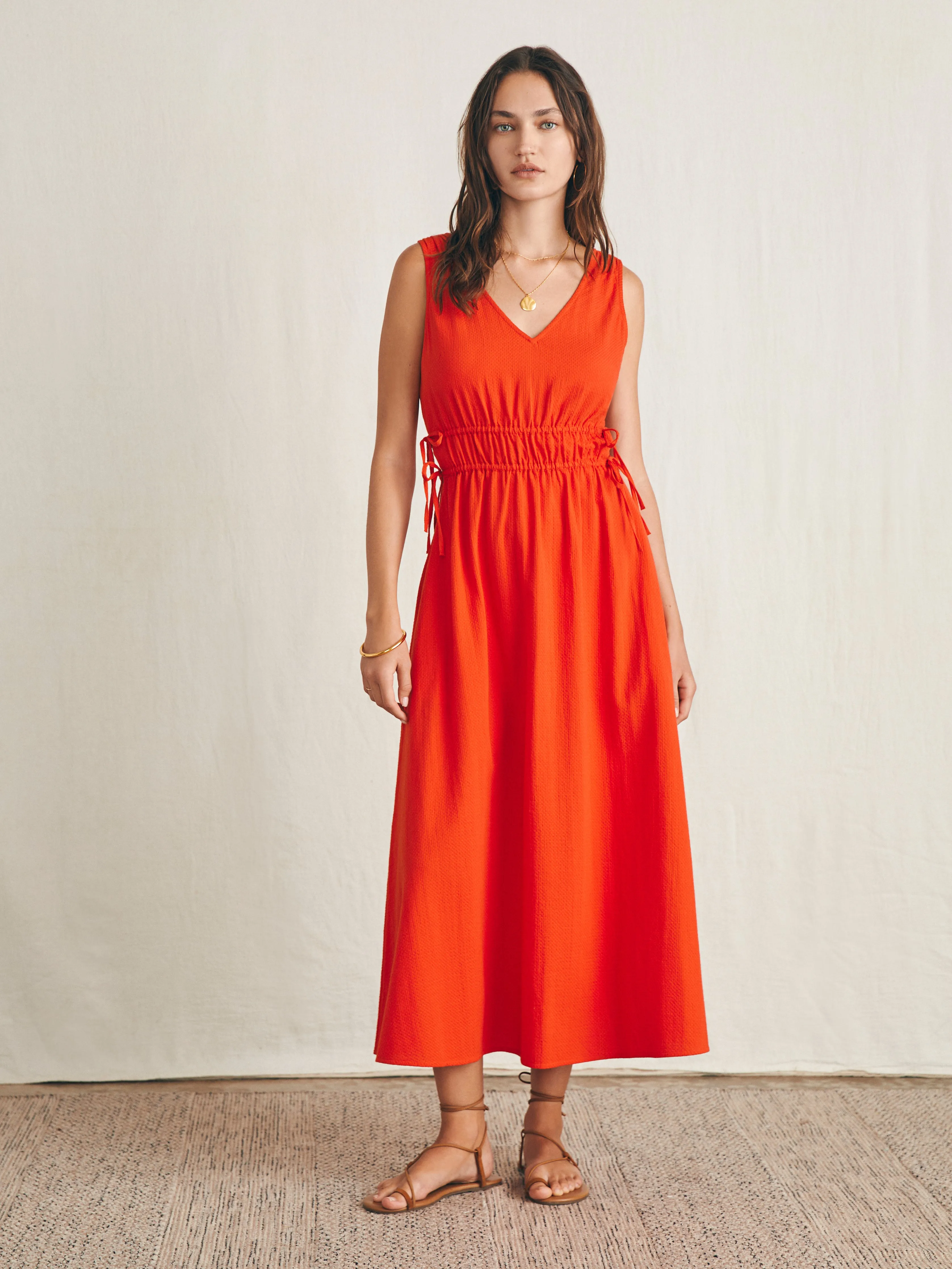 Sandbar Maxi Dress - Poppy Red sold by Faherty