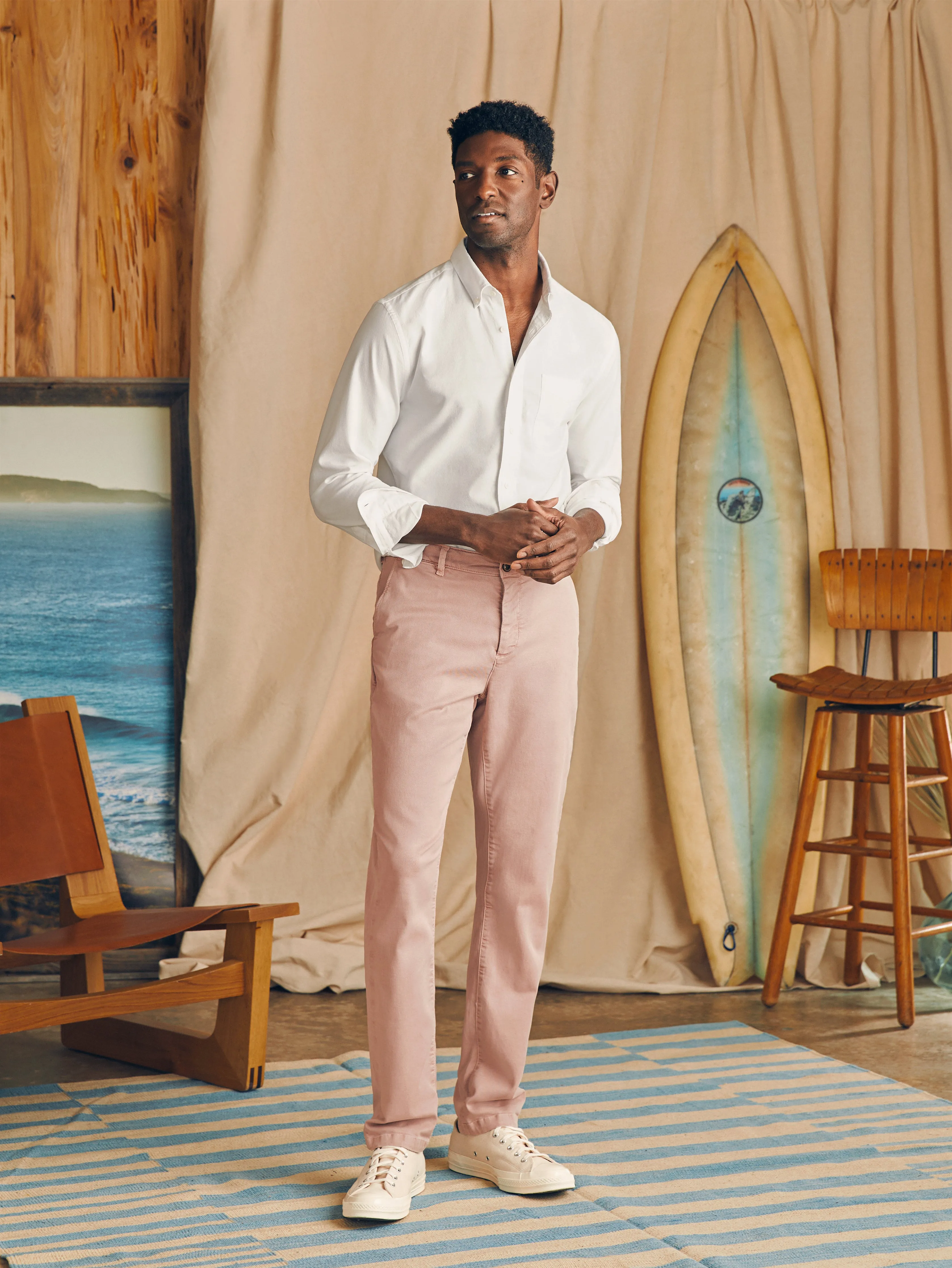 Coastline Stretch Chino (34" Inseam) - Spring Quartz sold by Faherty