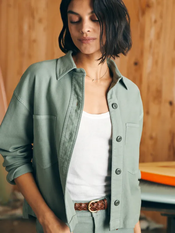 Stretch Terry Overshirt - Coastal Sage sold by Faherty