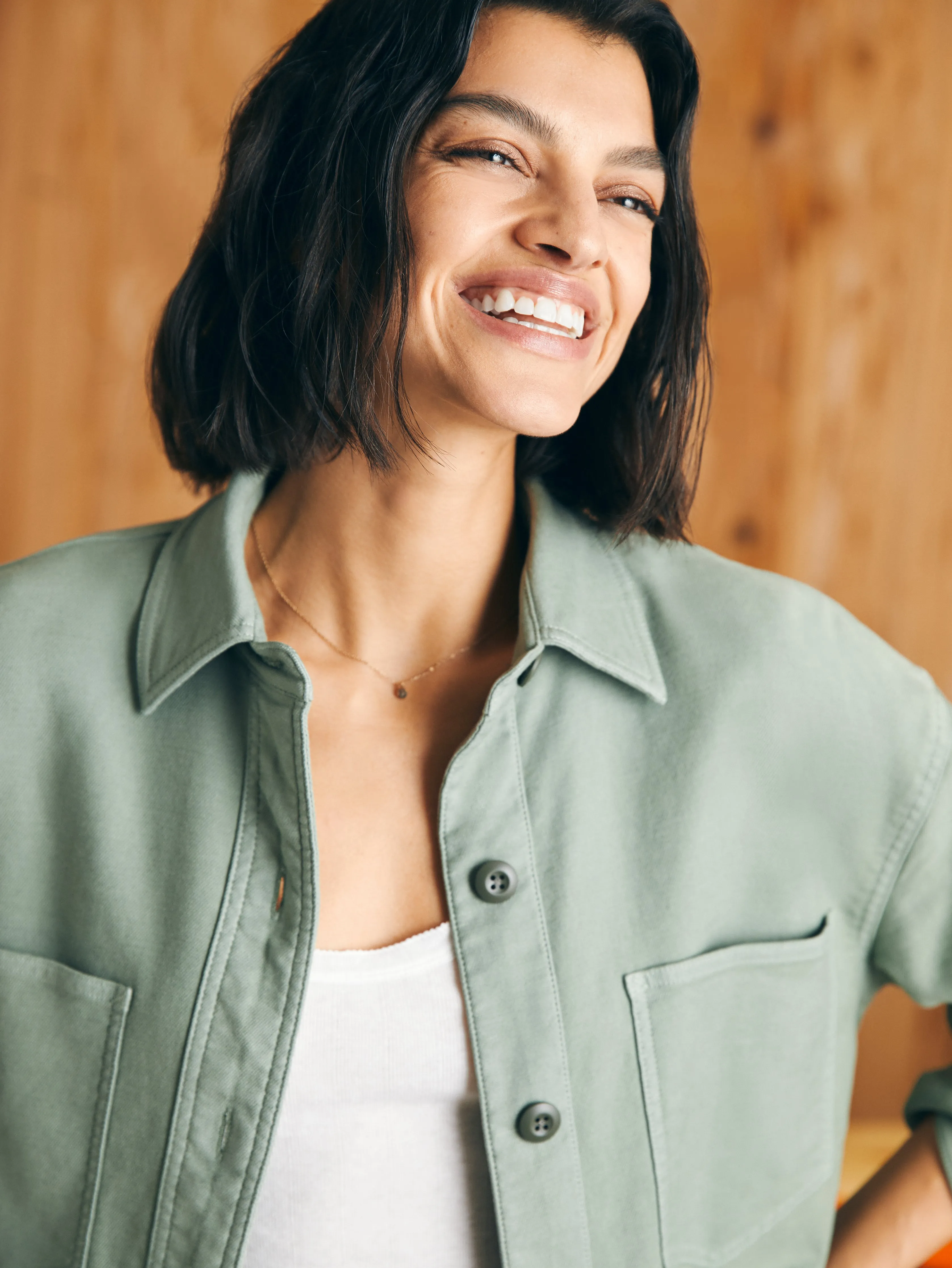 Stretch Terry Overshirt - Coastal Sage sold by Faherty product image thumbnail 5