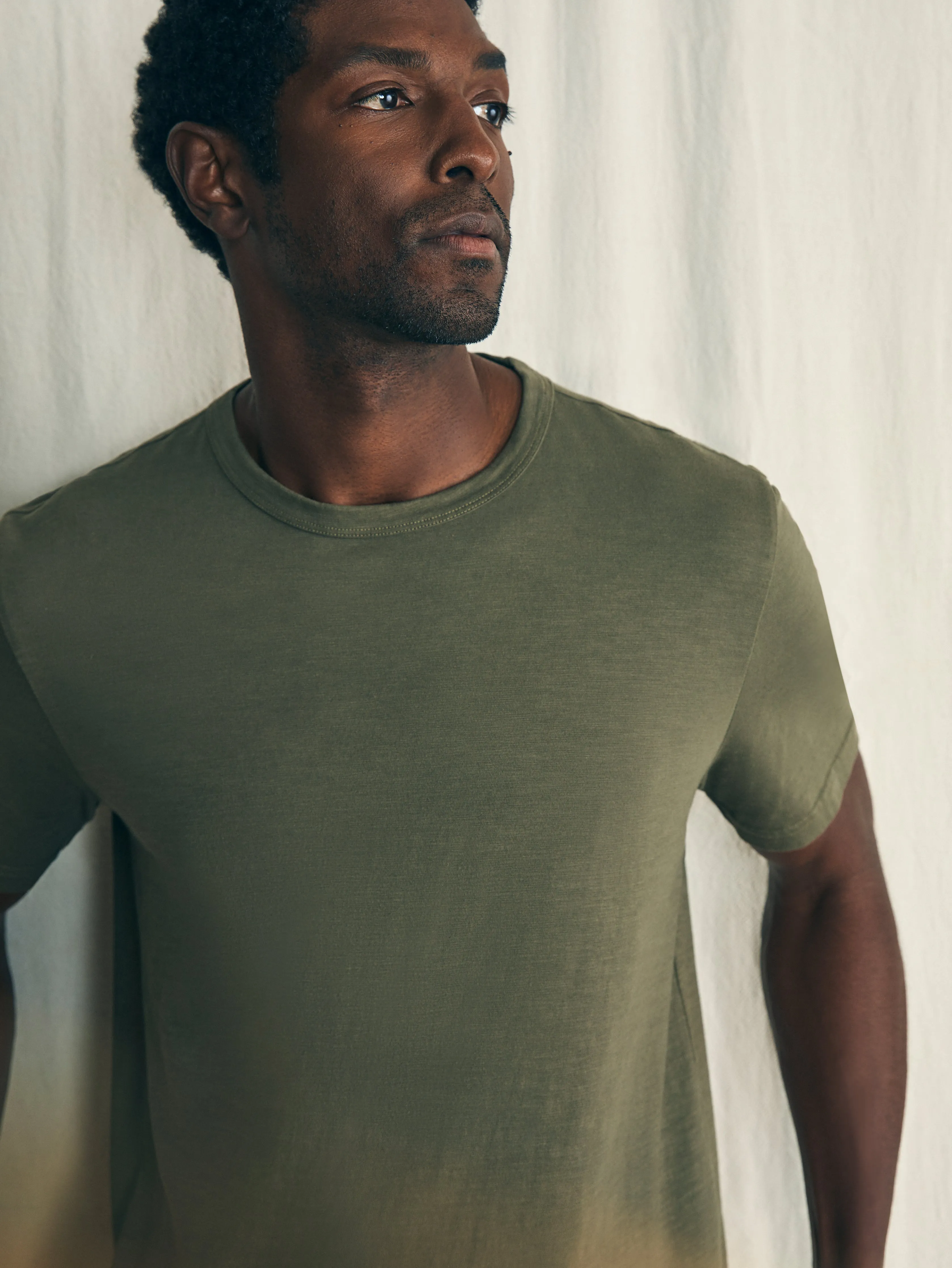 Sunwashed Tee - Olive sold by Faherty product image thumbnail 4