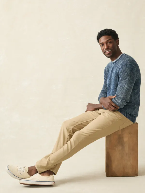 Sunwashed Crewneck Sweater - Indigo Storm Wash sold by Faherty