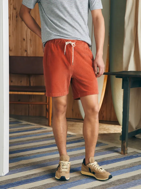 Essential Italian Knit Cord Short (6" Inseam) - Coastal Orange sold by Faherty