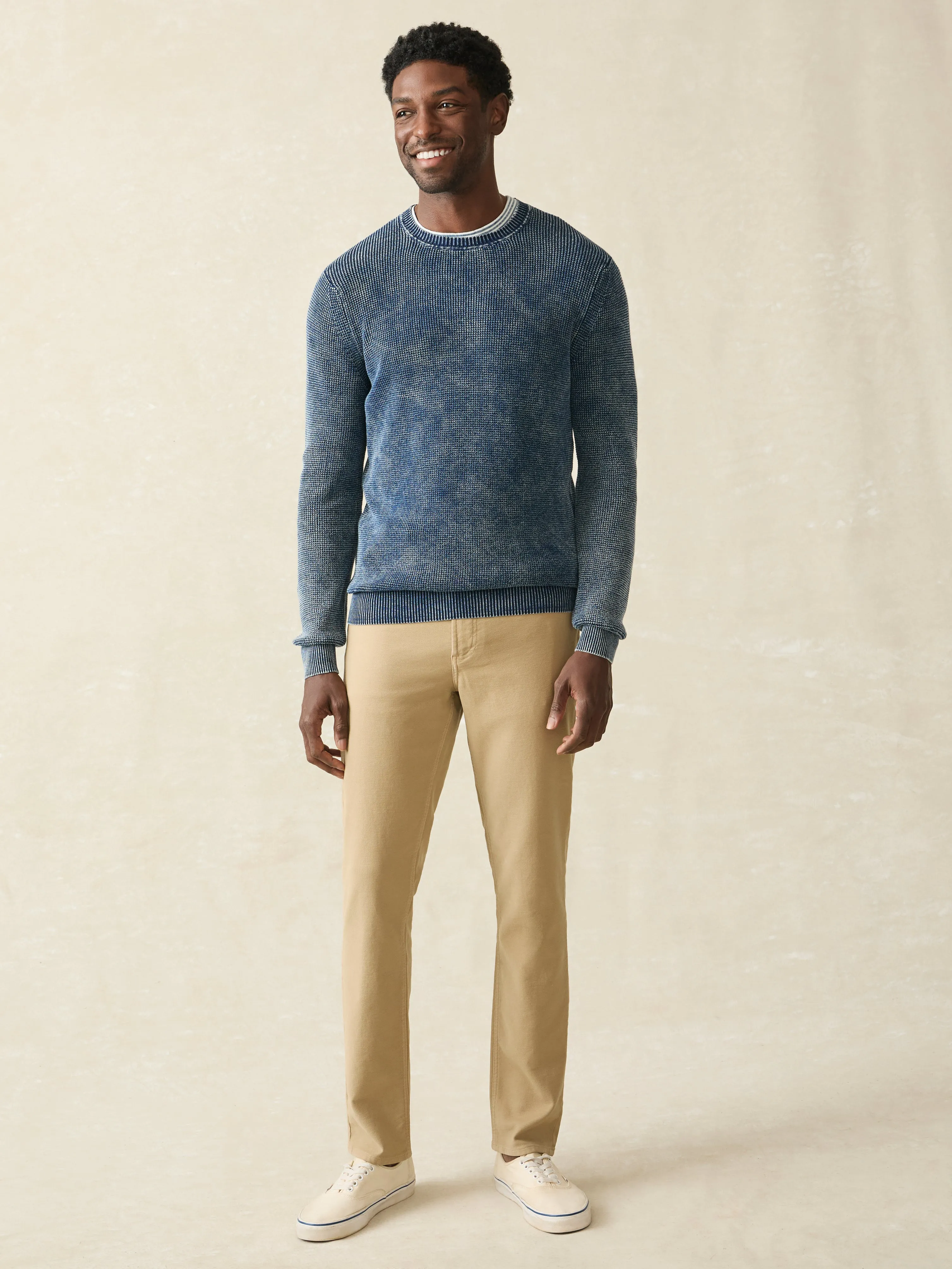 Sunwashed Crewneck Sweater - Indigo Storm Wash sold by Faherty product image thumbnail 4