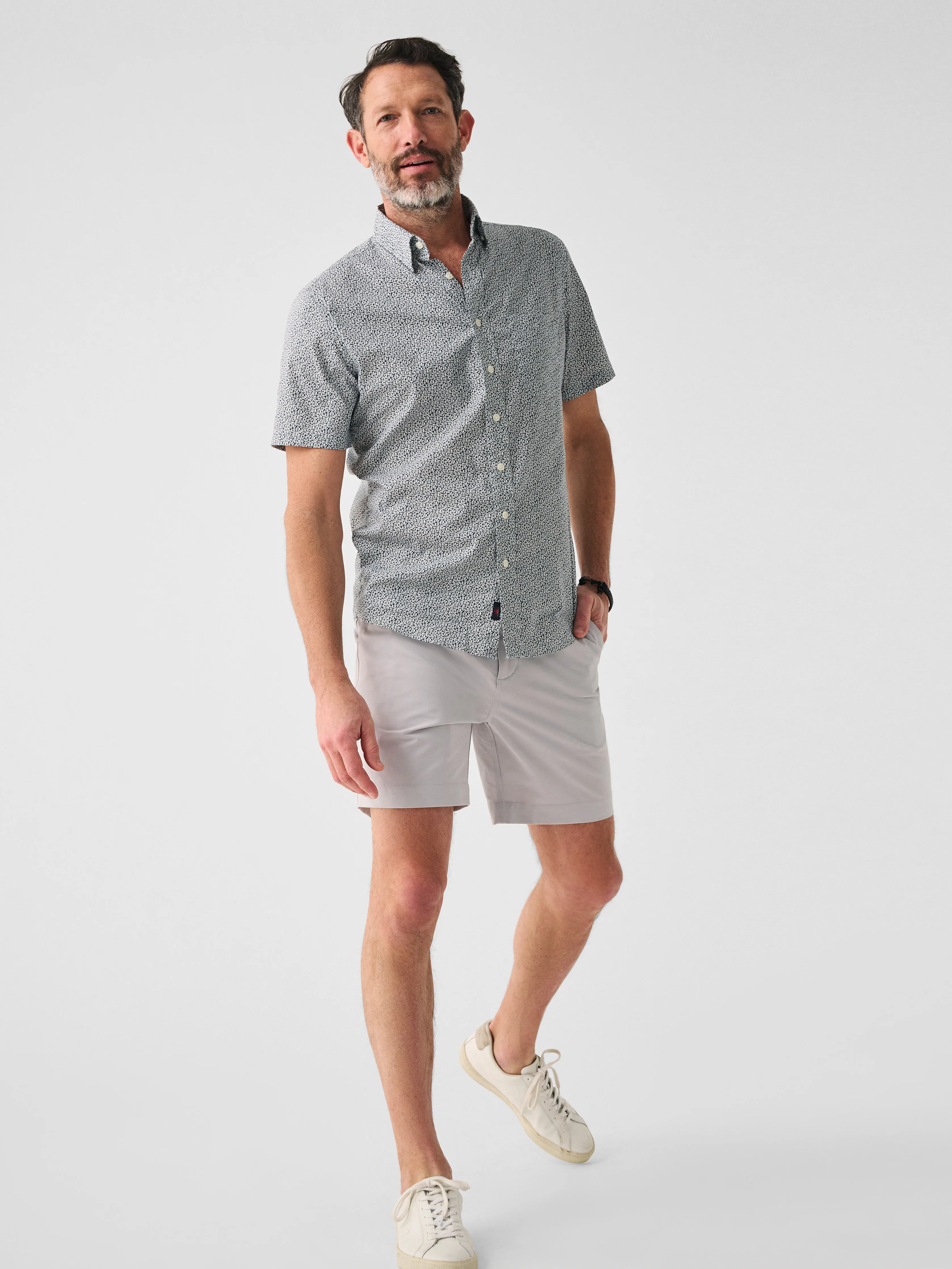 Movement™ Short-Sleeve Shirt - Atlantic Leaf Print sold by Faherty product image thumbnail 3