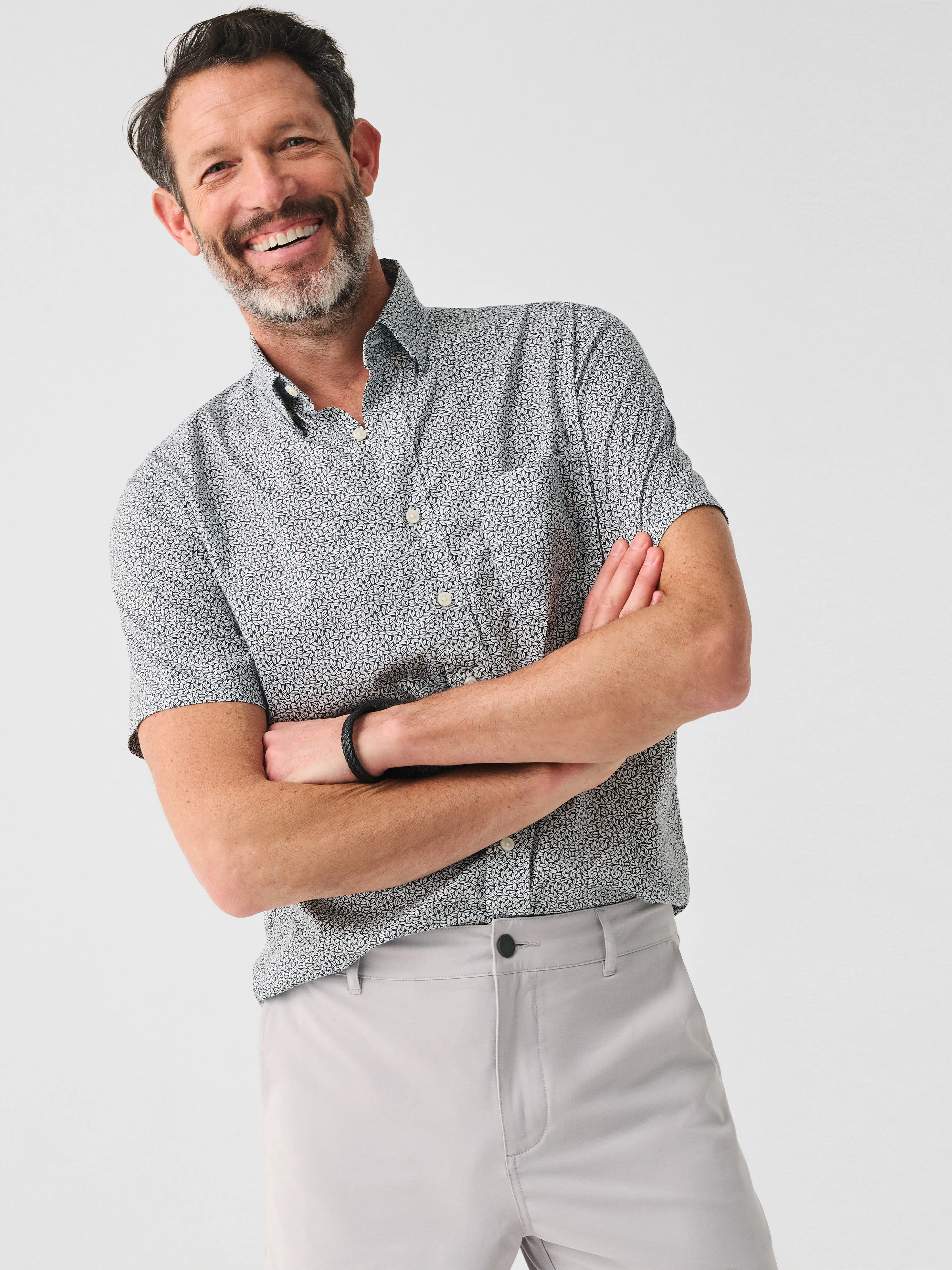 Movement™ Short-Sleeve Shirt - Atlantic Leaf Print sold by Faherty