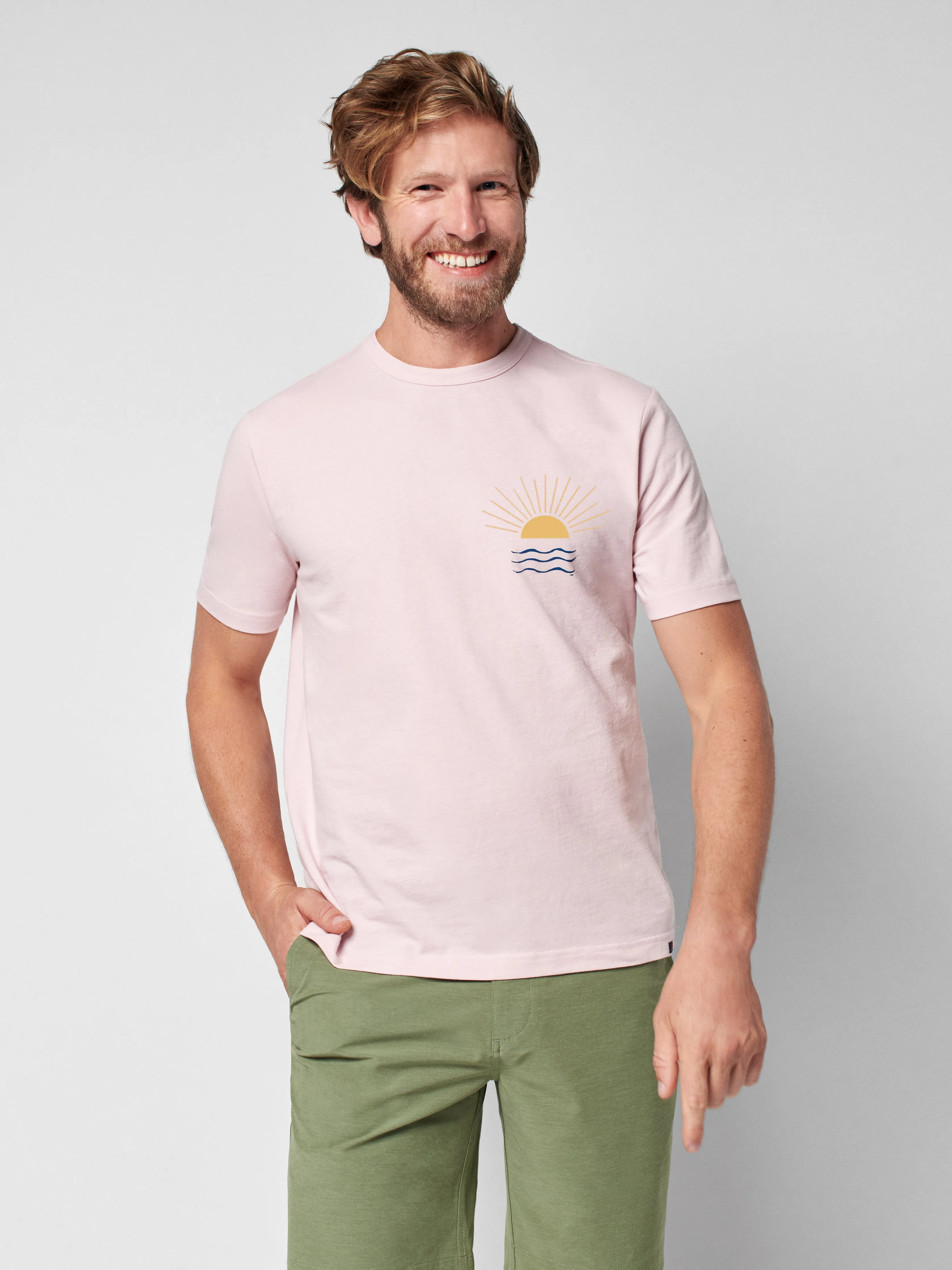 Graphic Cutback Tee - Faded Pink sold by Faherty