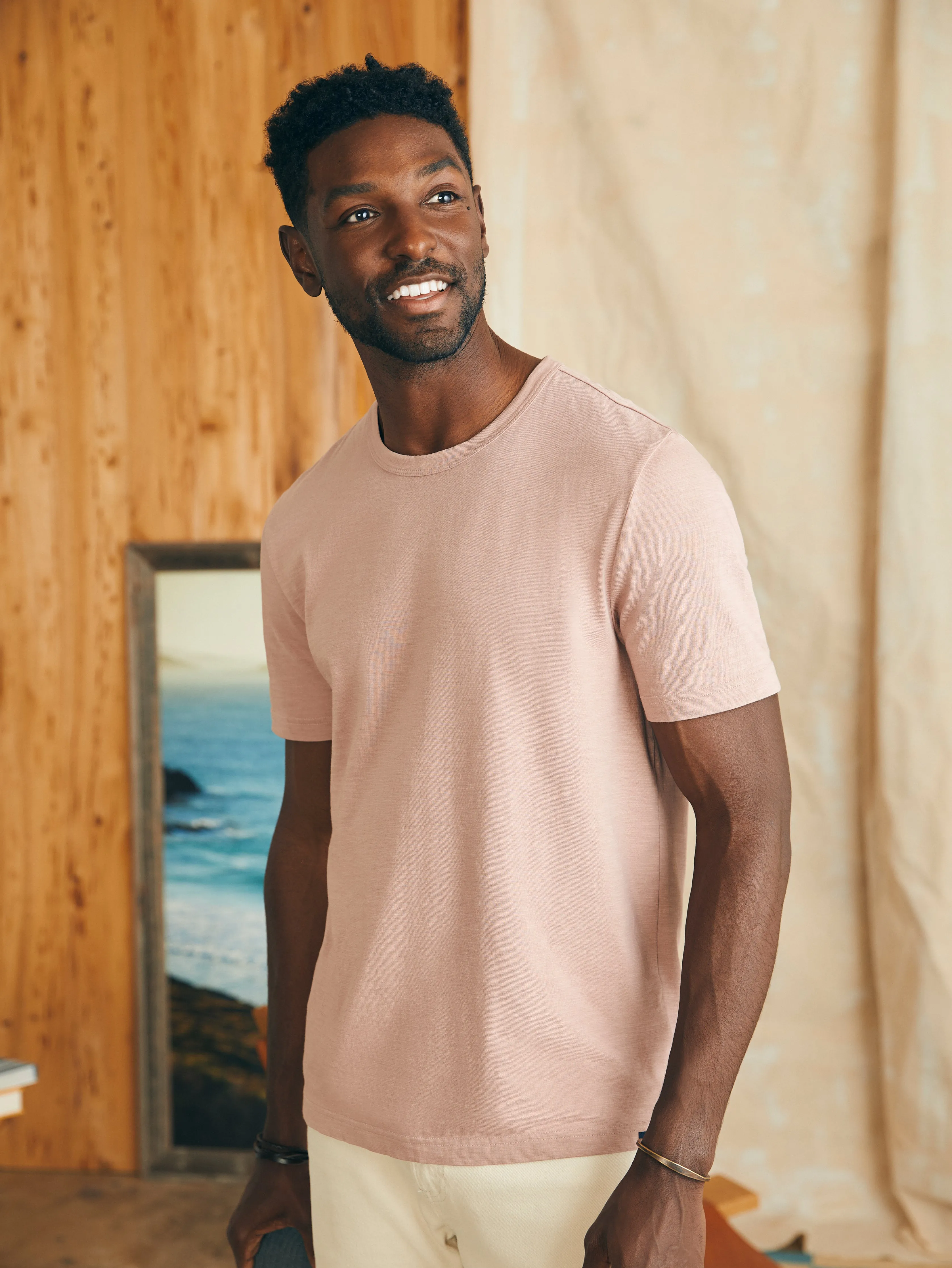 Sunwashed Tee - Spring Quartz sold by Faherty