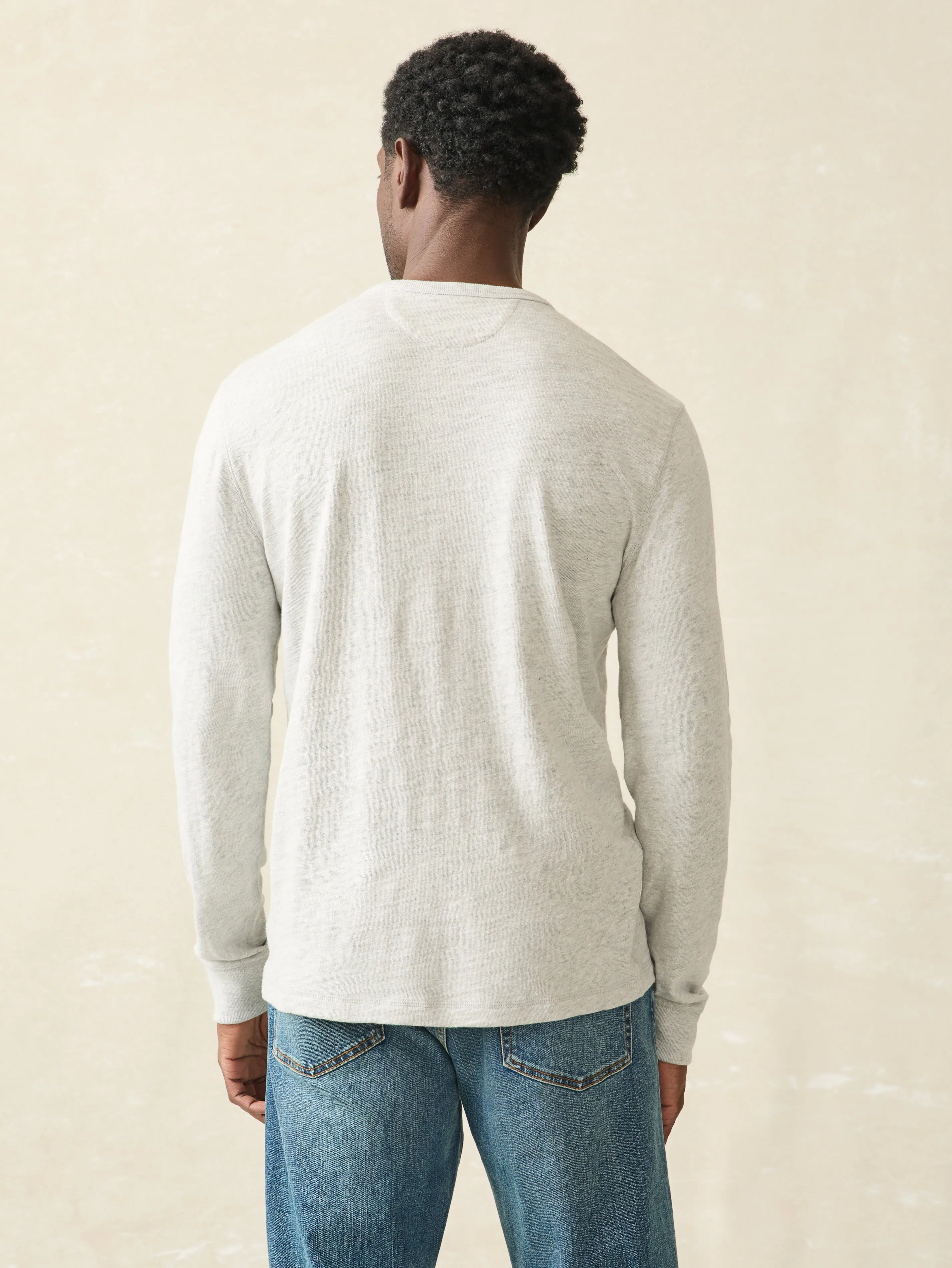 Sunwashed Slub Crew - Light Grey Heather sold by Faherty product image thumbnail 5