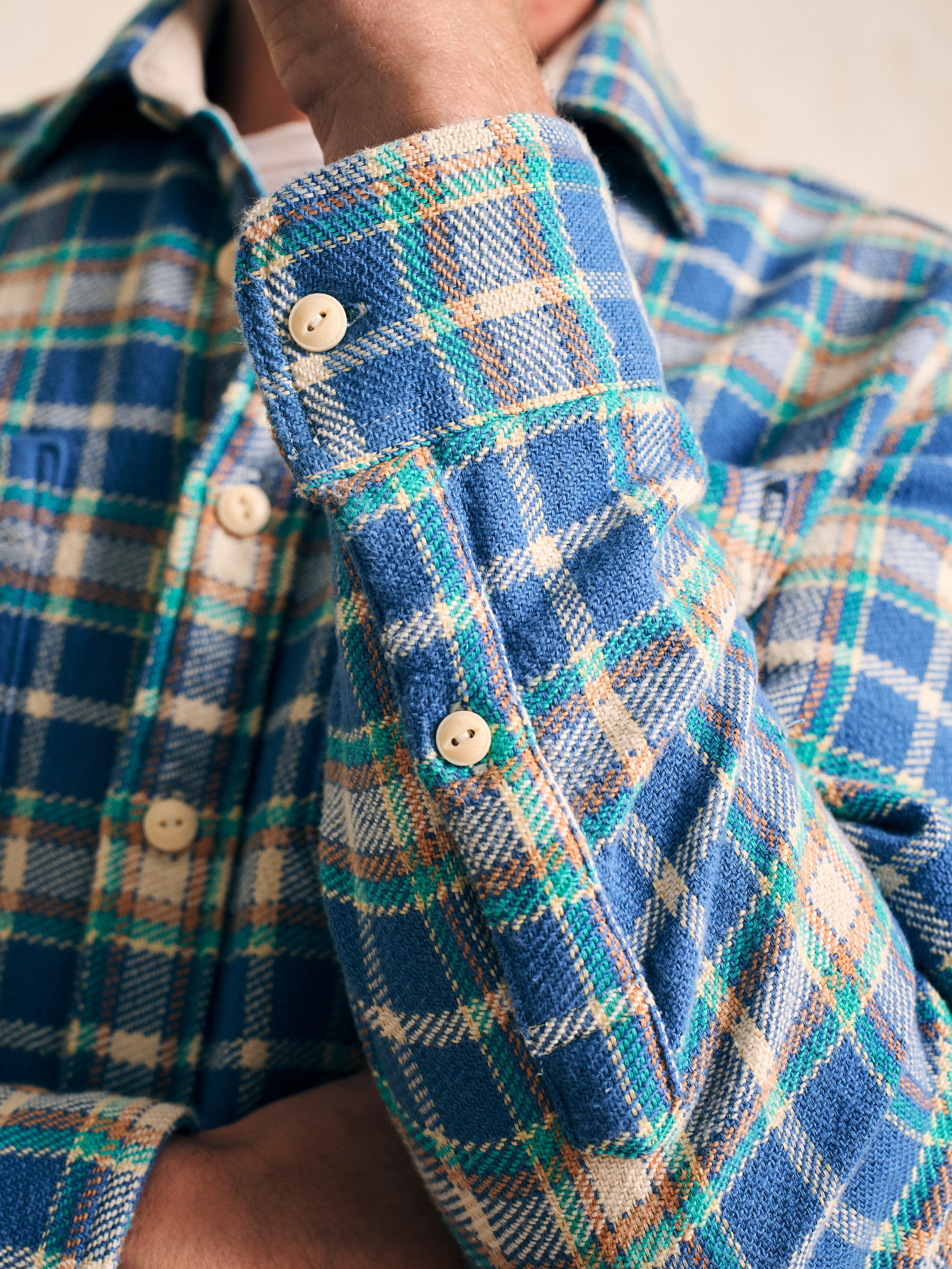 Surf Flannel - Landing Point Plaid sold by Faherty product image thumbnail 3
