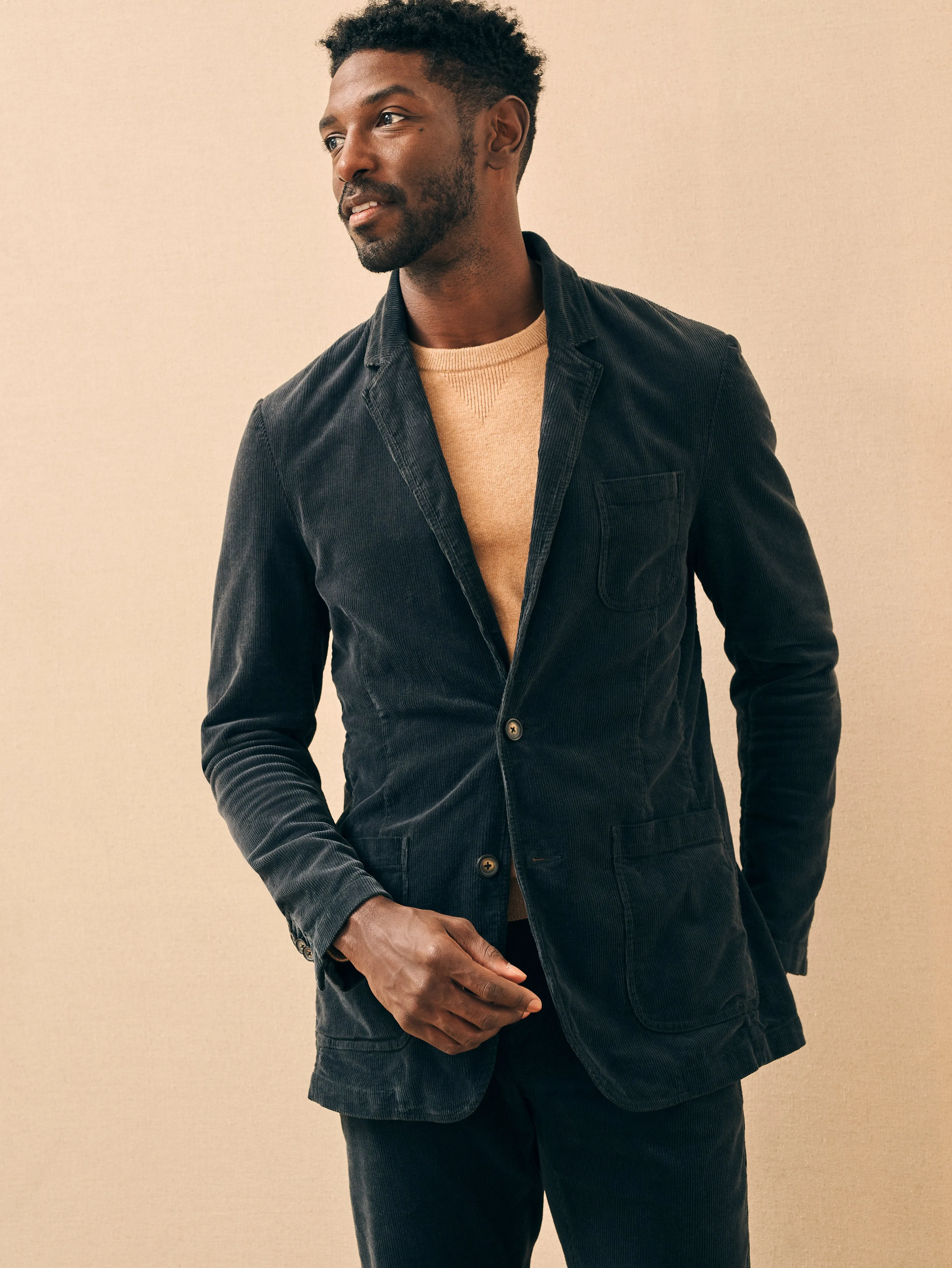 Stretch Corduroy Blazer - Midnight sold by Faherty product image thumbnail 2