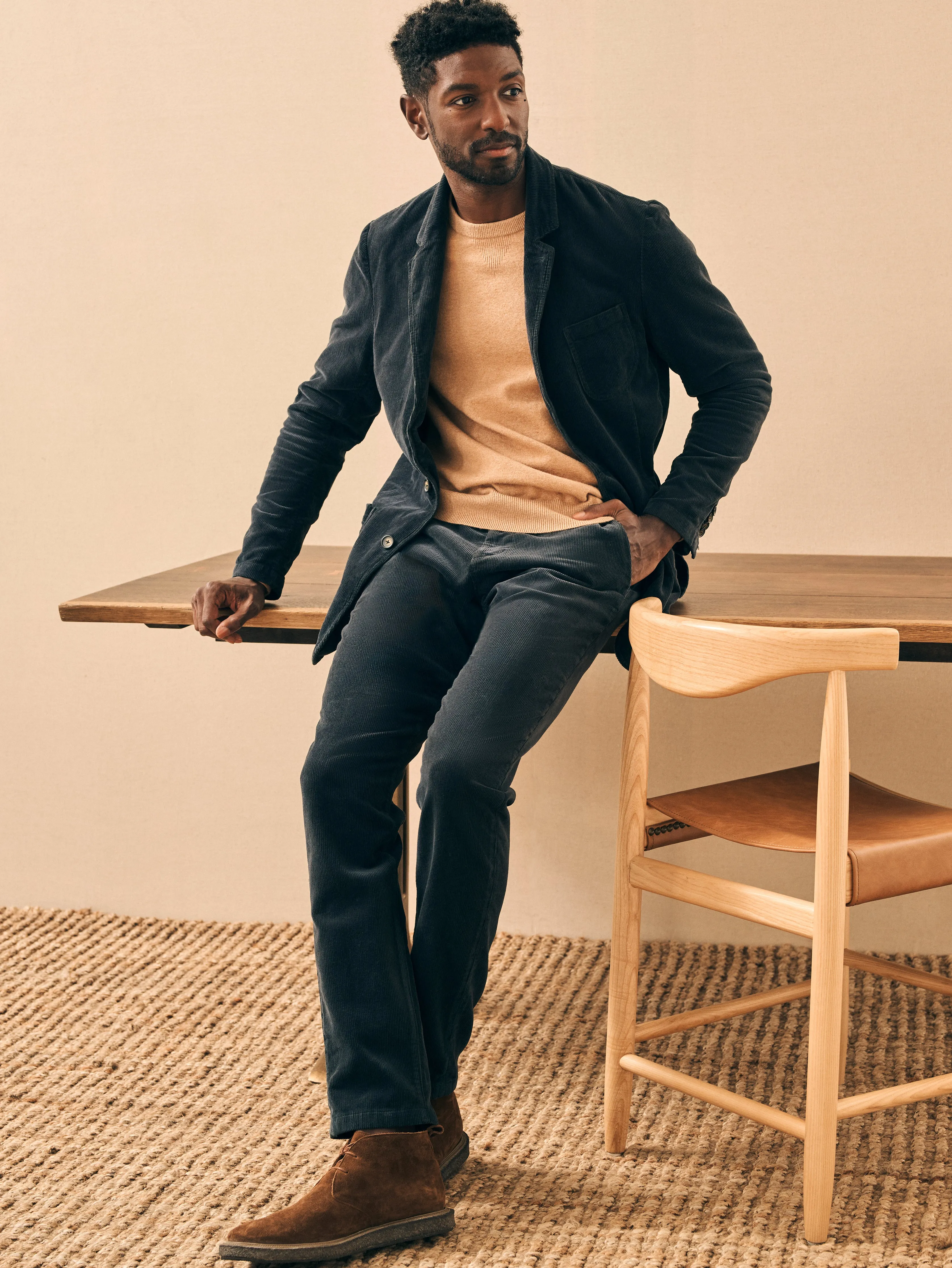 Stretch Corduroy Blazer - Midnight sold by Faherty product image thumbnail 4