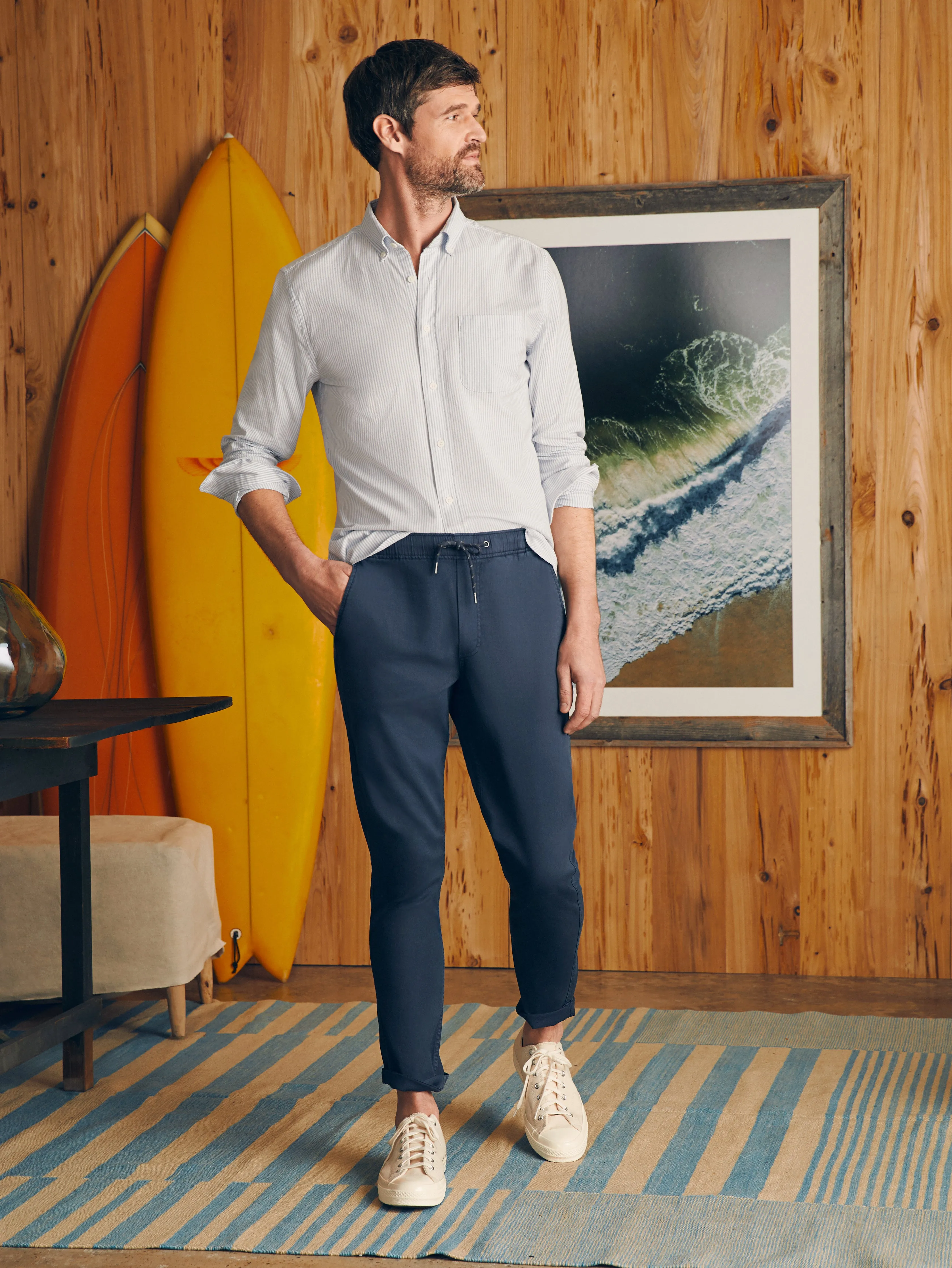 Essential Drawstring Pant - Washed Navy sold by Faherty product image thumbnail 2