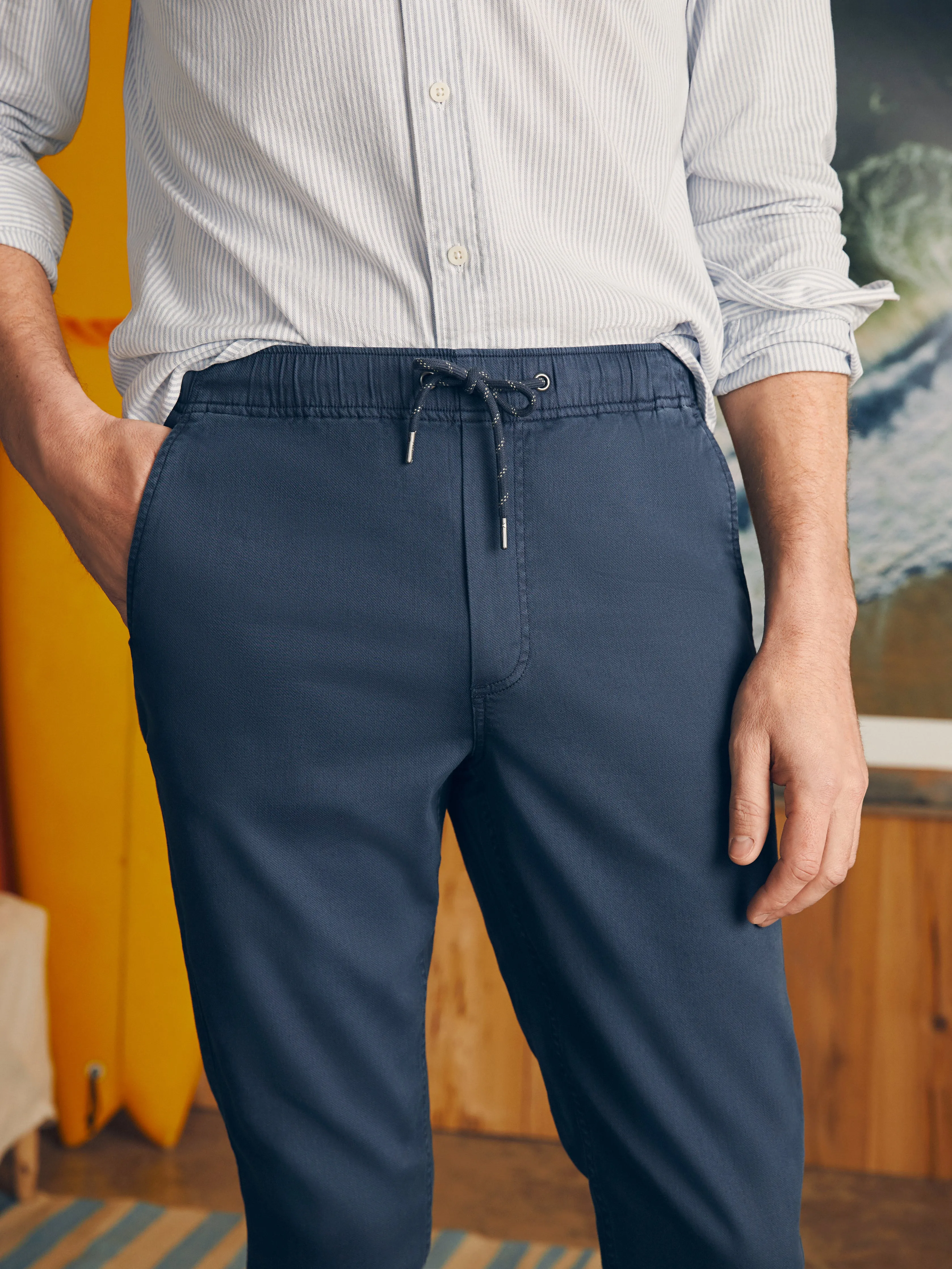Essential Drawstring Pant - Washed Navy sold by Faherty product image thumbnail 3